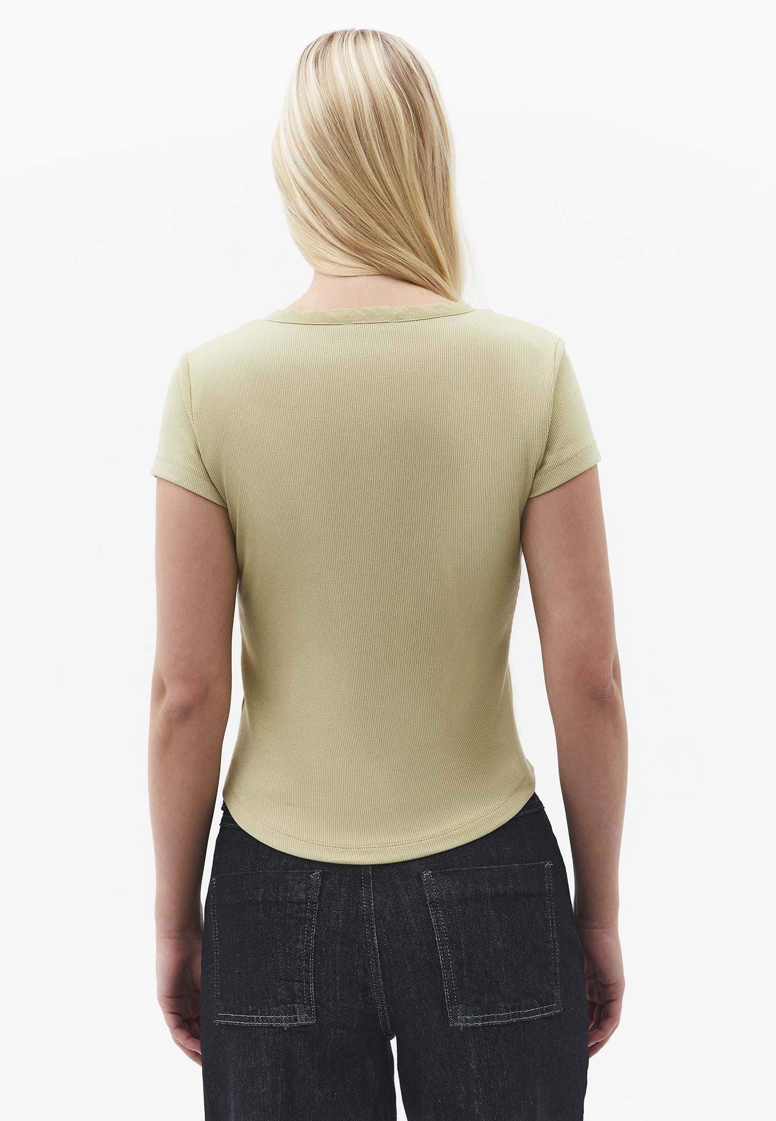 V Neck Slim Fit T-Shirt - SAGE GREEN
