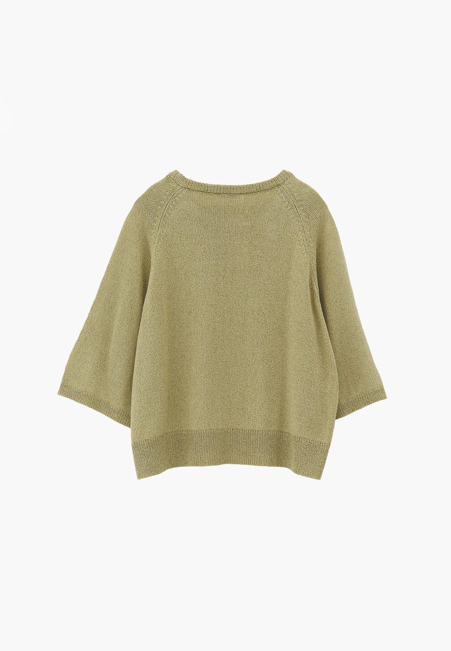 Raglan Sleeve Loose Fit Crew Neck Sweater - SAGE GREEN