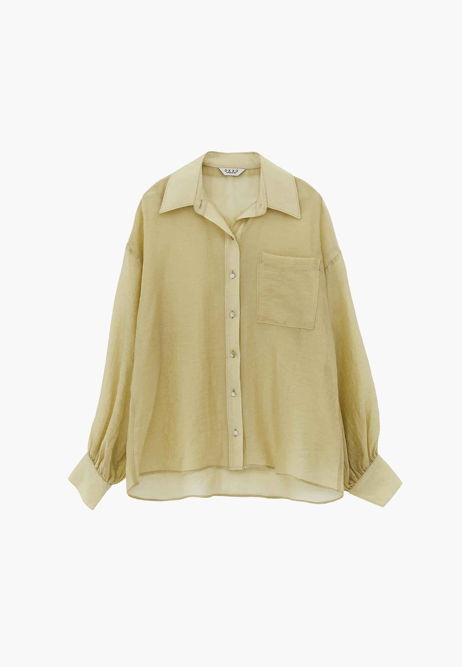 Loose Fit Long Sleeve Shirt - SAGE GREEN