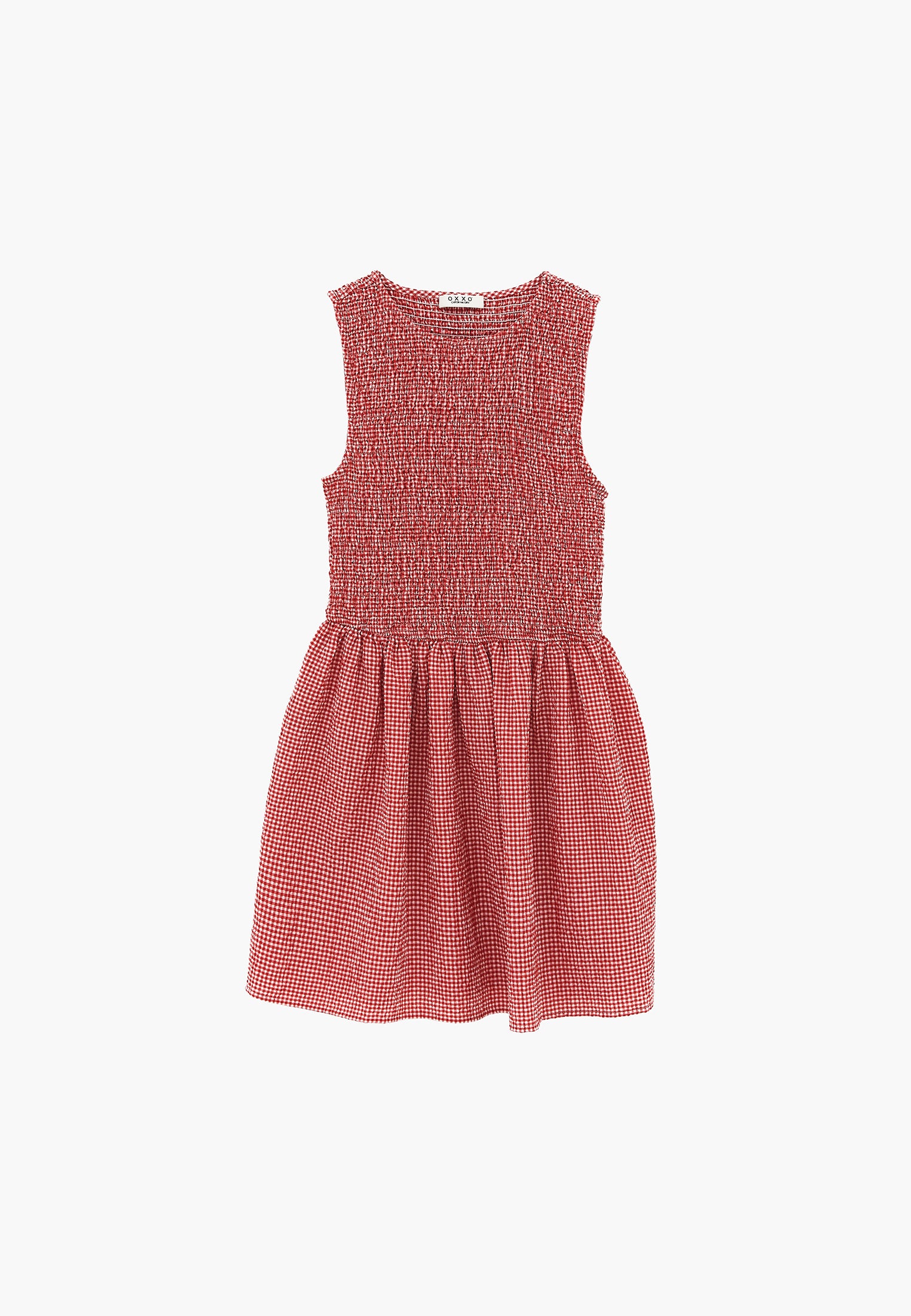 Women's Jumpsuit With Crew Neck And Shirred Details - SAMBA GINGHAM