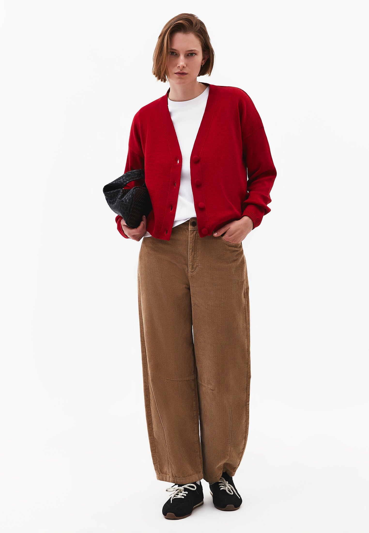 V-Neck Long Sleeve Cardigan - SAMBA