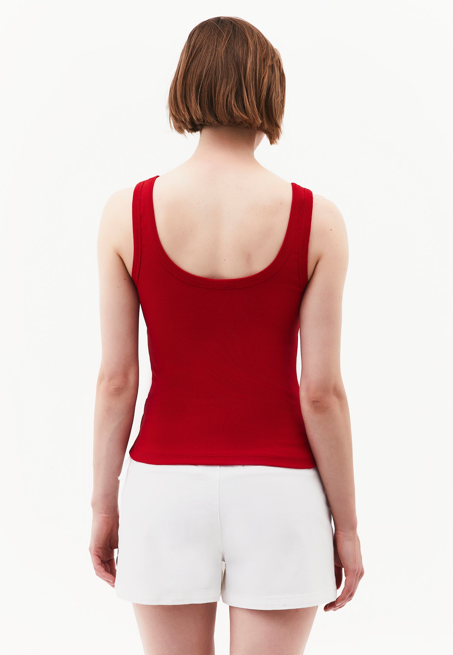 U Neck Bodycon Ribbed Tank Top - SAMBA
