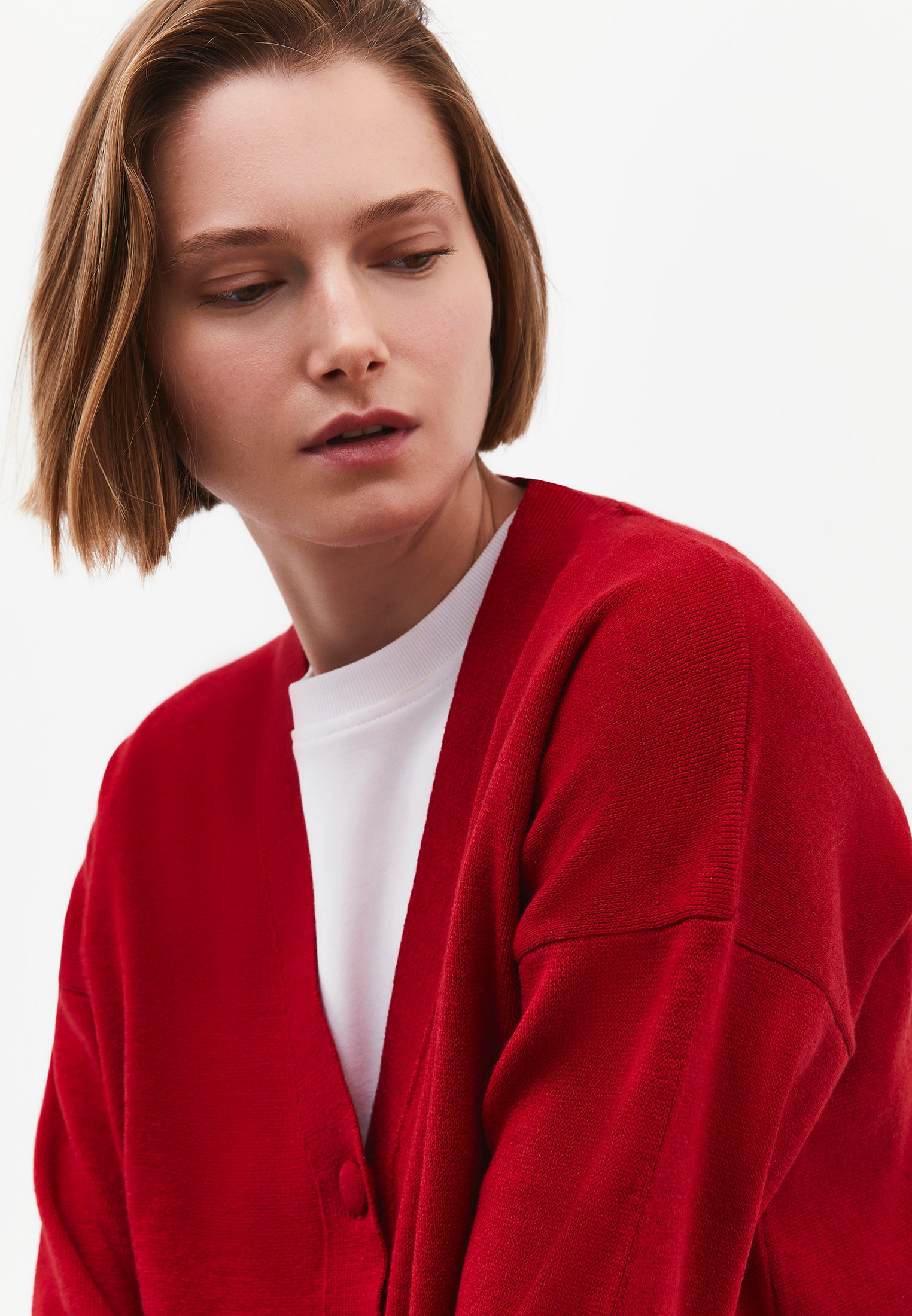 V-Neck Long Sleeve Cardigan - SAMBA