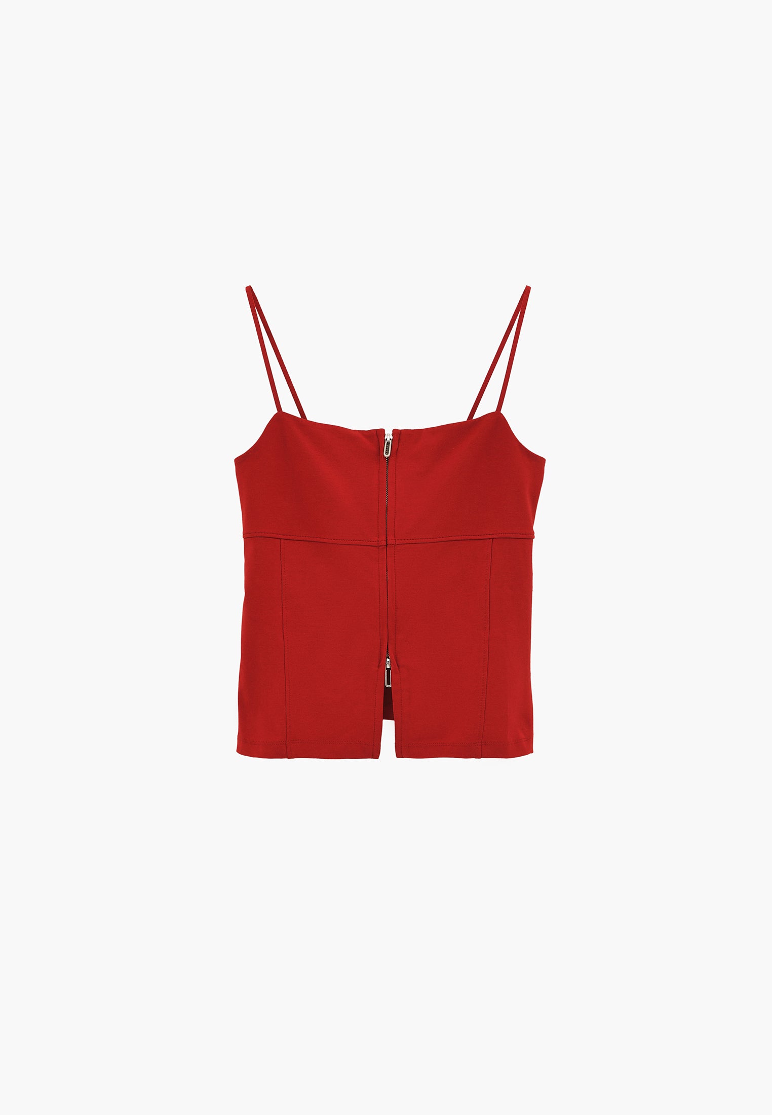 Sleeveless Top With Zipper Detail And Square Neckline - SAMBA