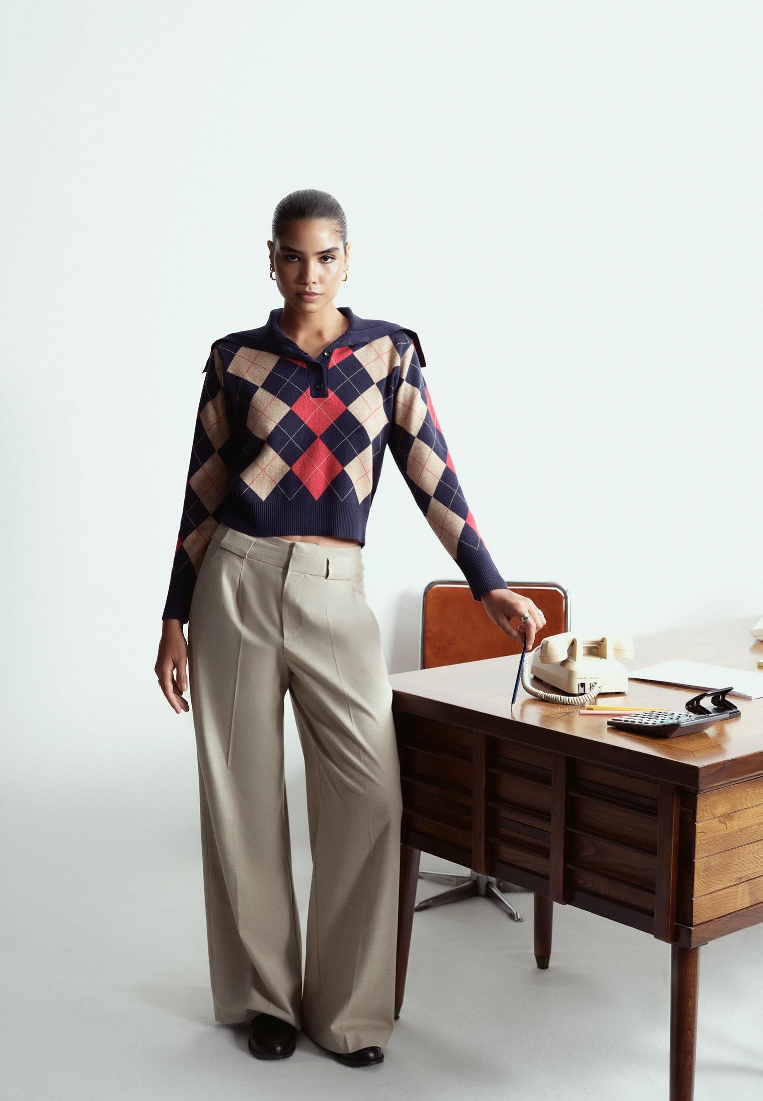Wide Leg Pleated Trousers - SAVANNAH TAN