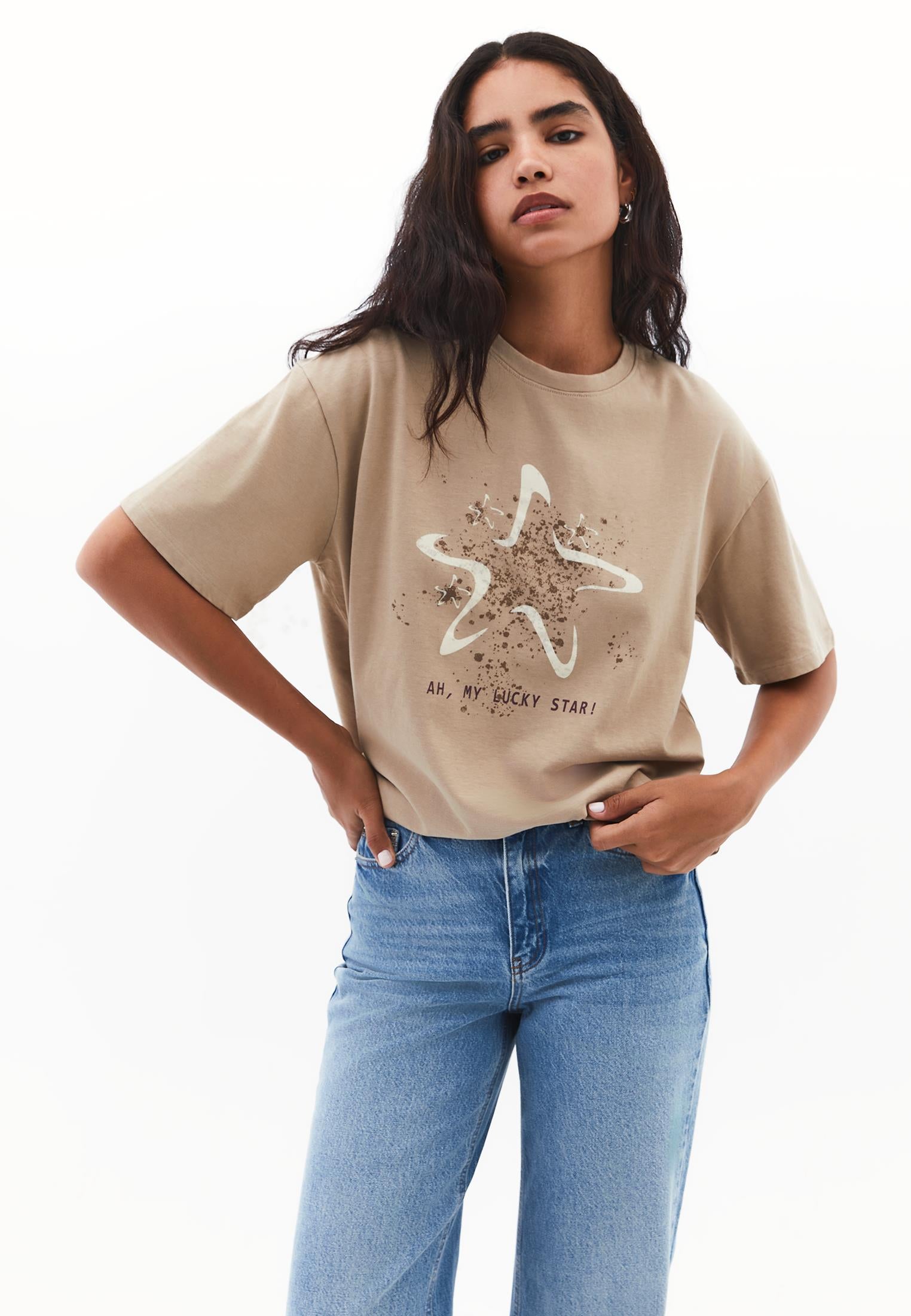 Oversize Printed T-Shirt - SAVANNAH TAN