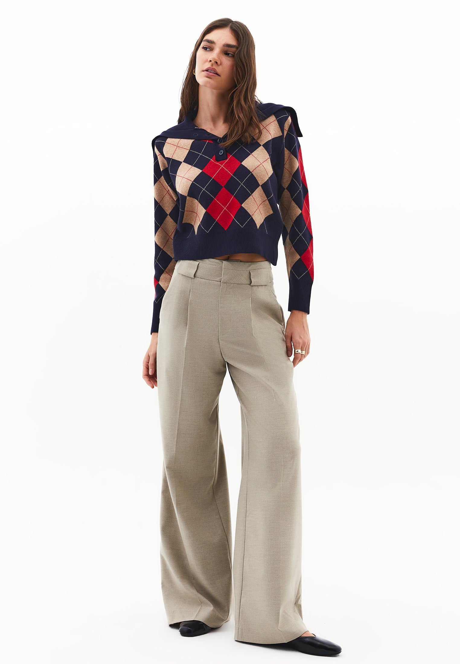 Wide Leg Pleated Trousers - SAVANNAH TAN