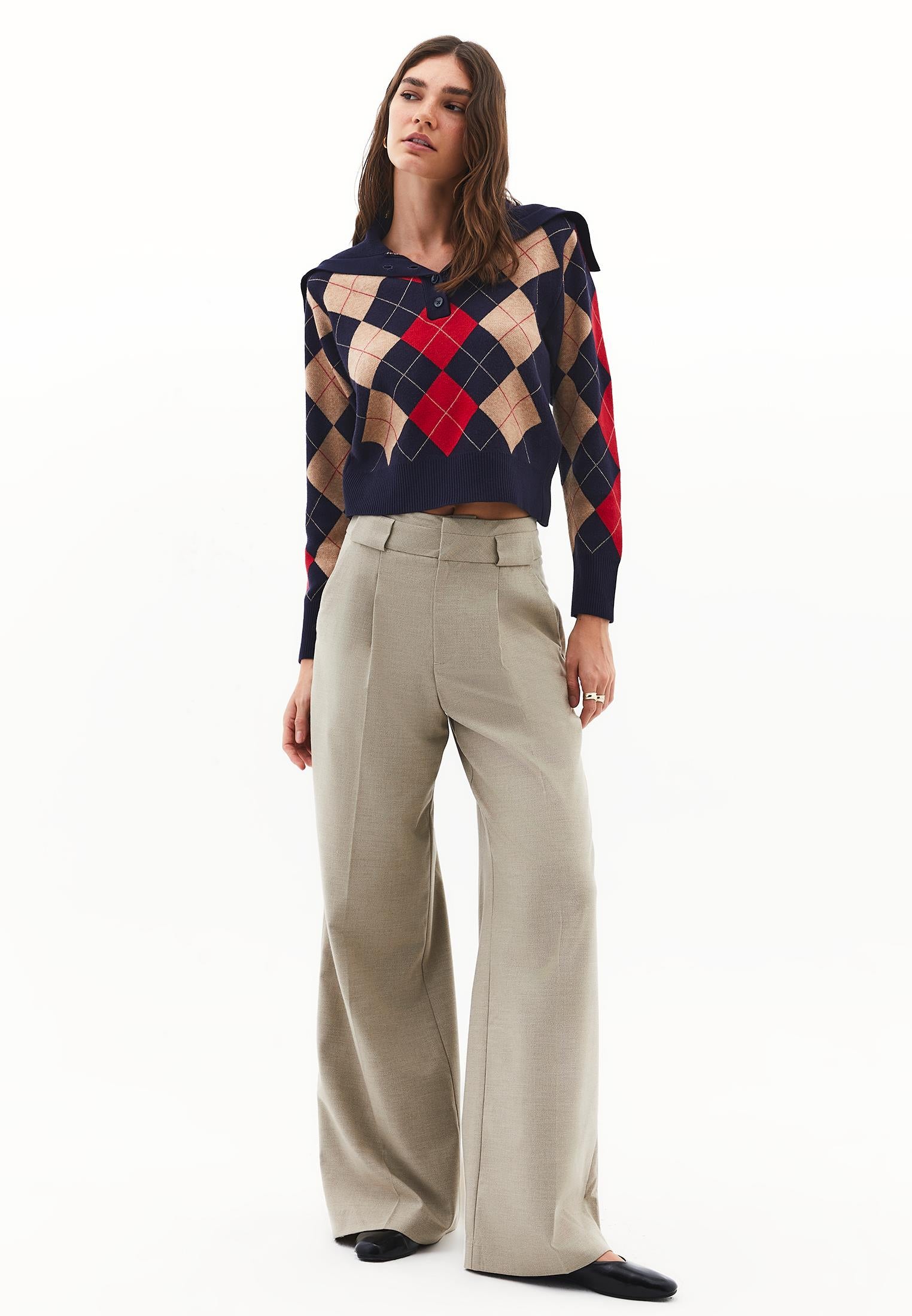 Wide Leg Pleated Trousers - SAVANNAH TAN