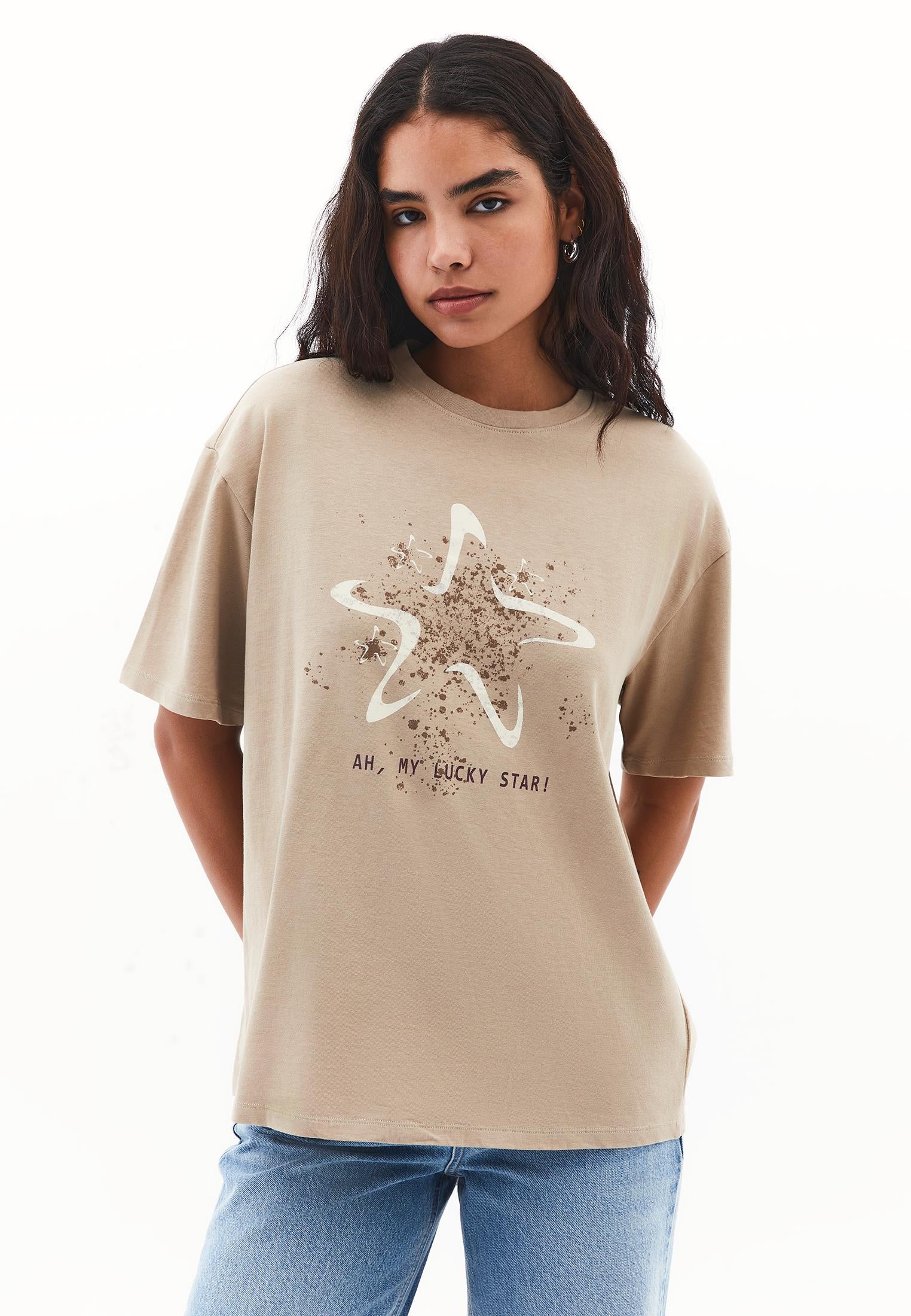 Oversize Printed T-Shirt - SAVANNAH TAN