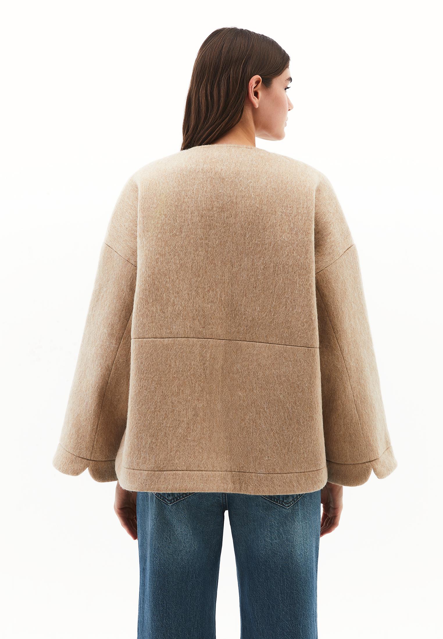 Zero Collar Wool Jacket - SAVANNAH TAN