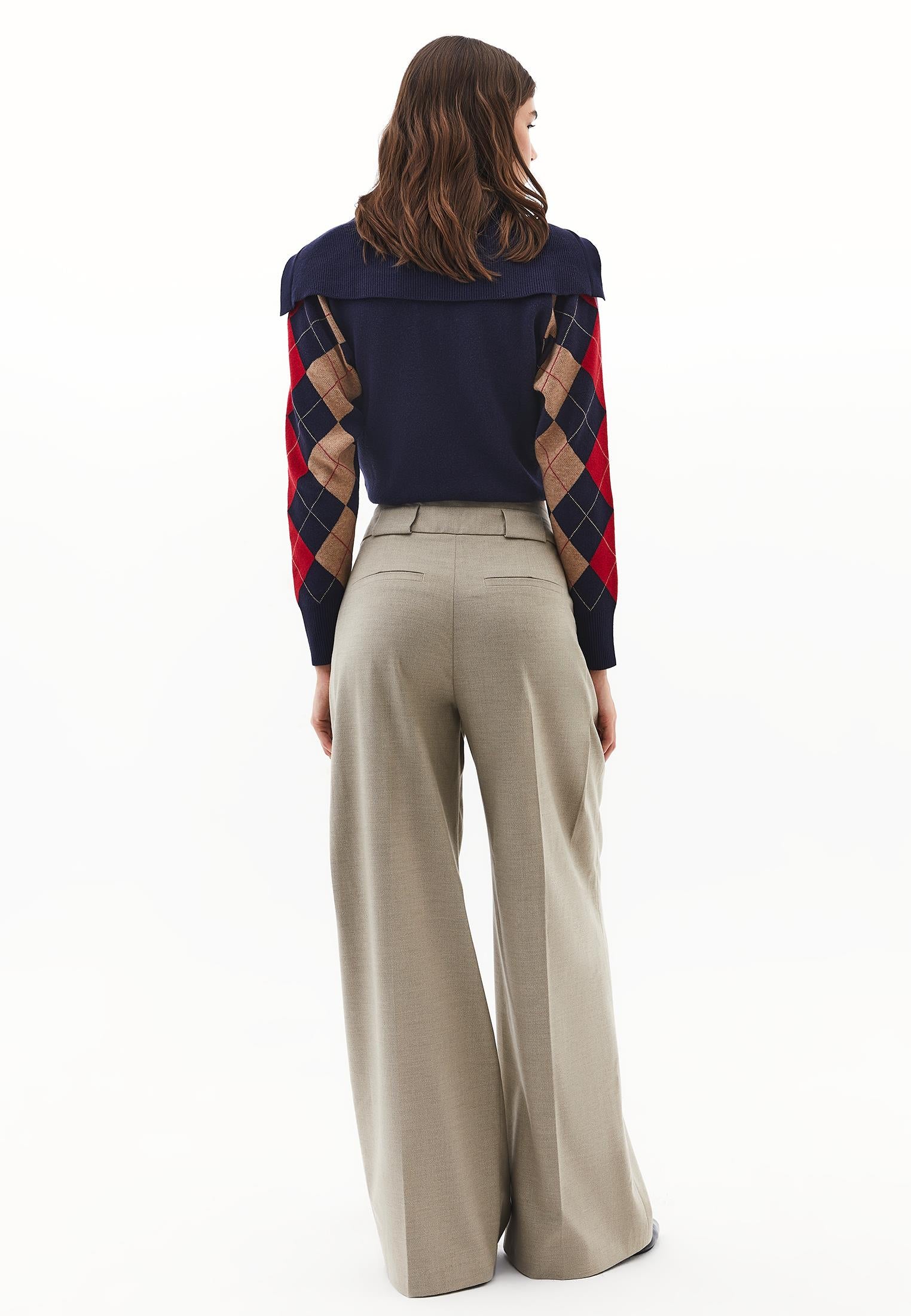 Wide Leg Pleated Trousers - SAVANNAH TAN