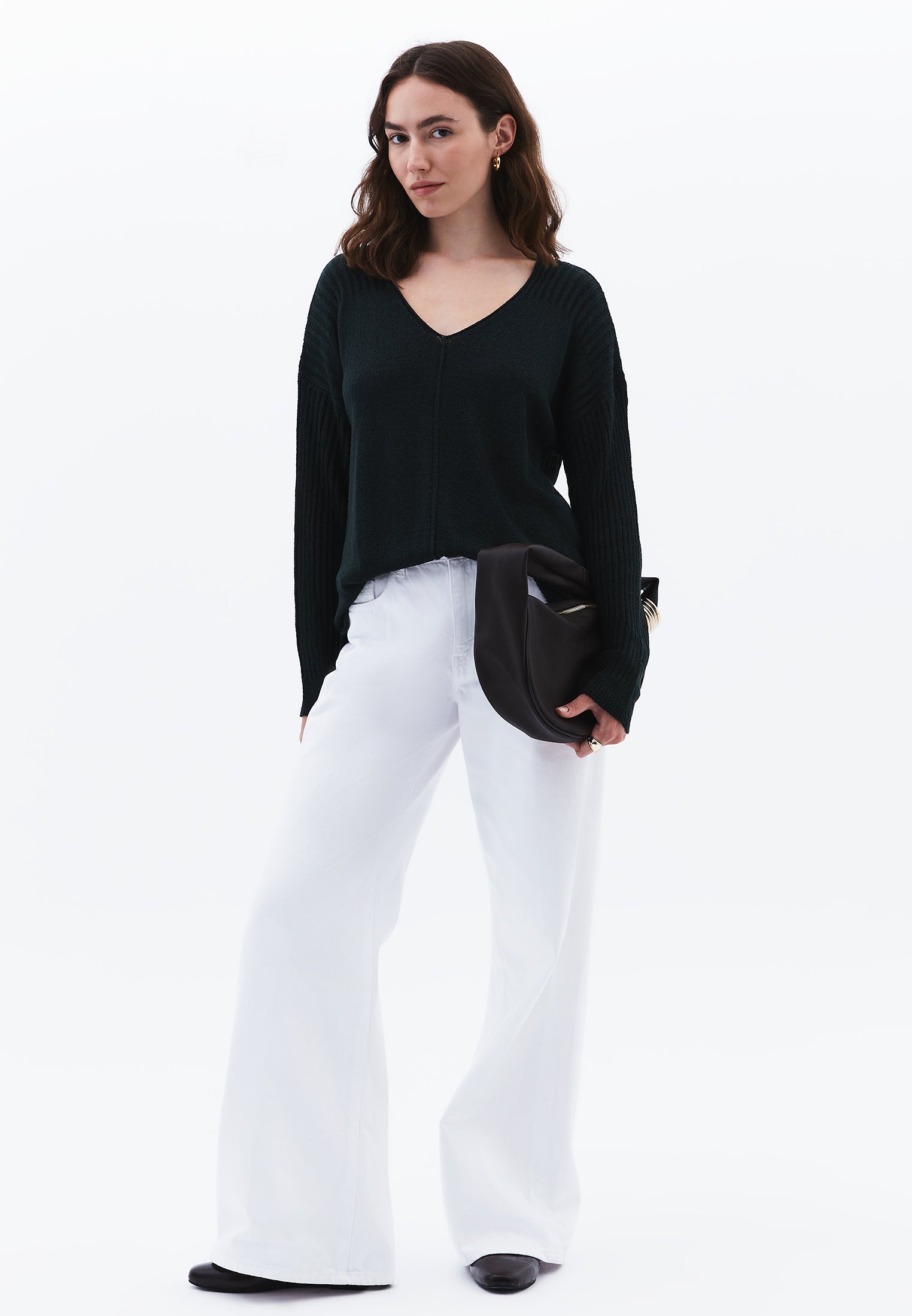 V Neck Standard Sweater - SCARAB