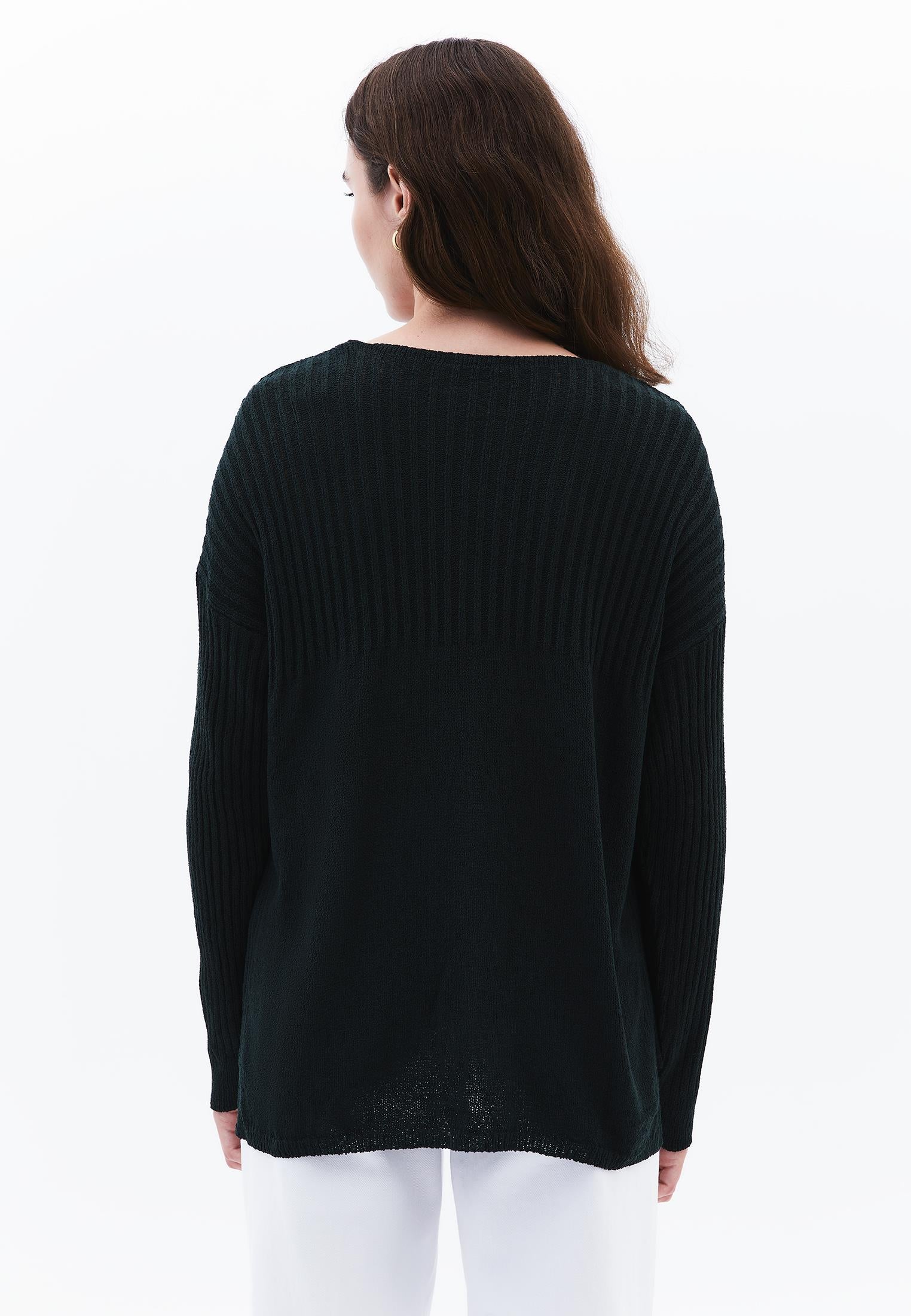 V Neck Standard Sweater - SCARAB
