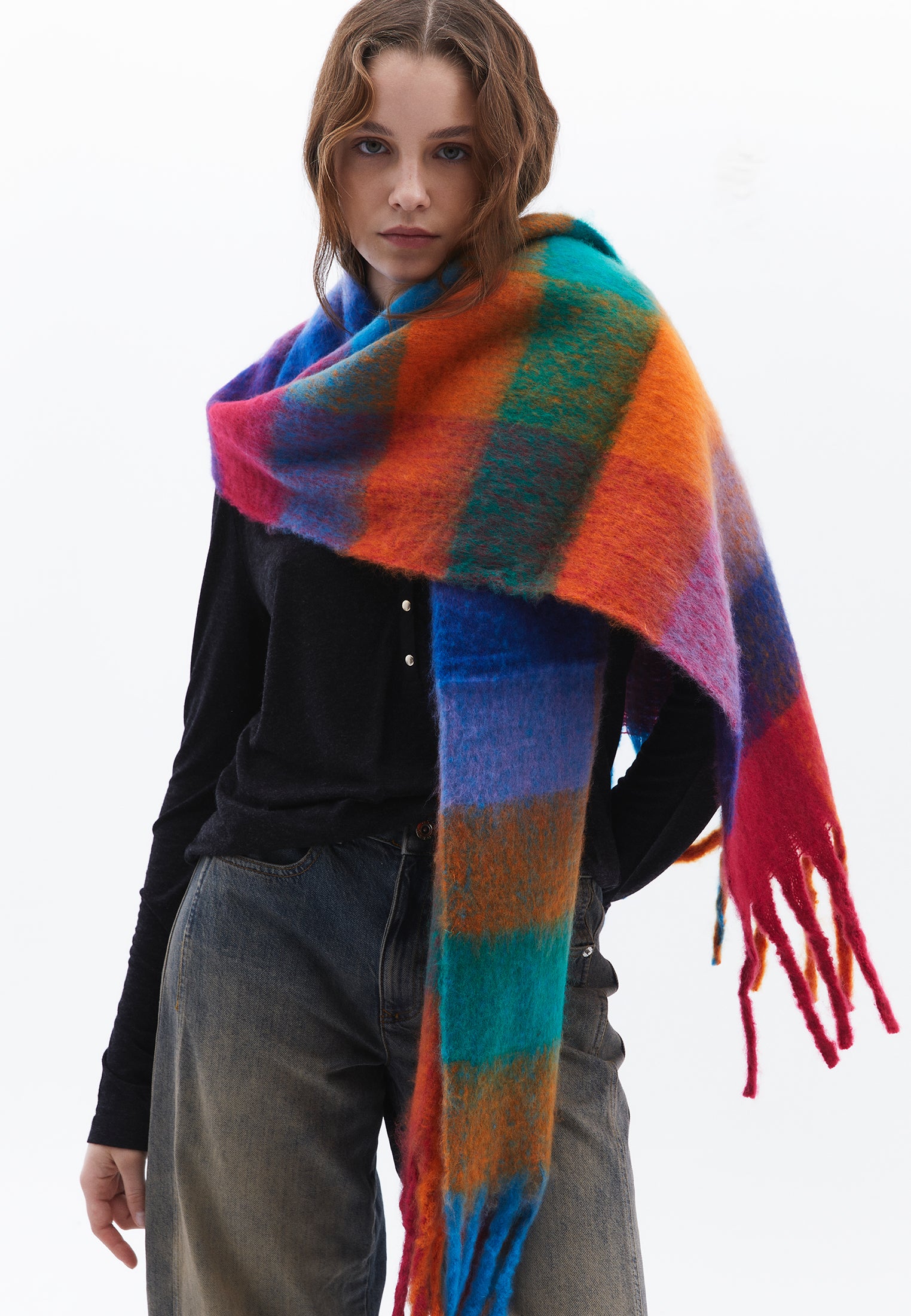 Women Accessory Scarf Shawl - SHADOW GREEN