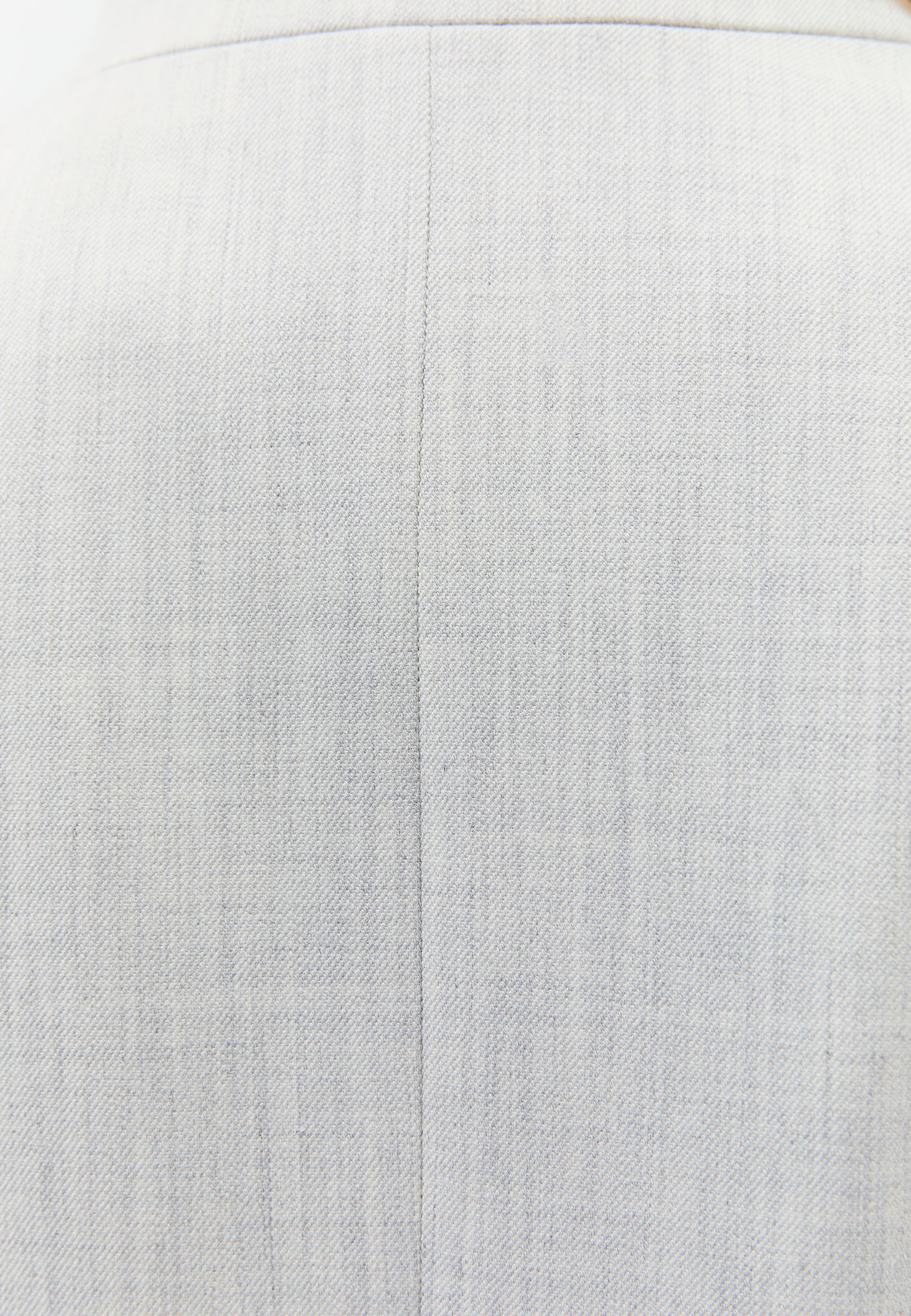 High Collar Button Detailed Oversize Blazer Jacket - SILVER BIRCH MELANGE