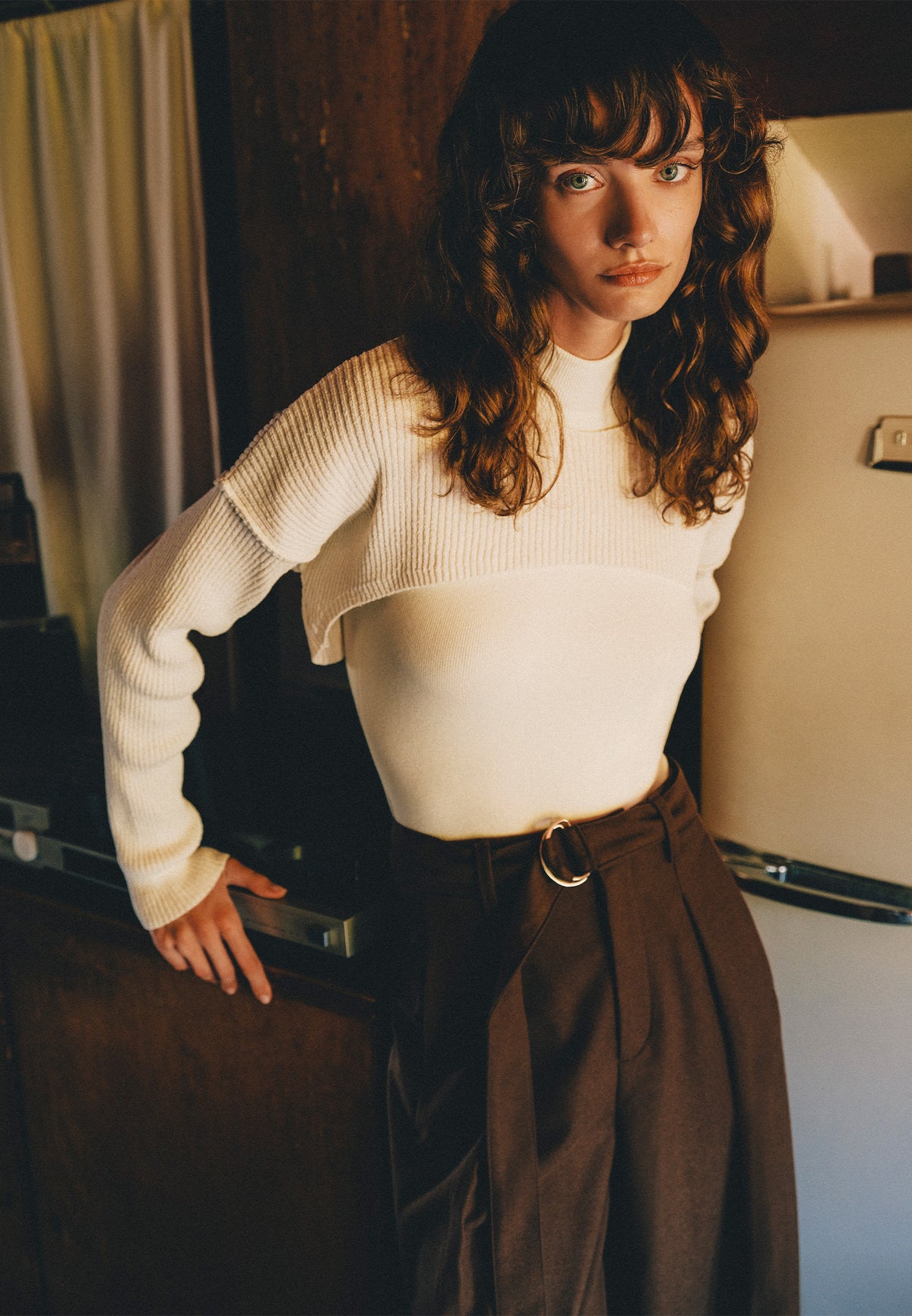 Boat Neck Cropped Sweater - SILVER BIRCH