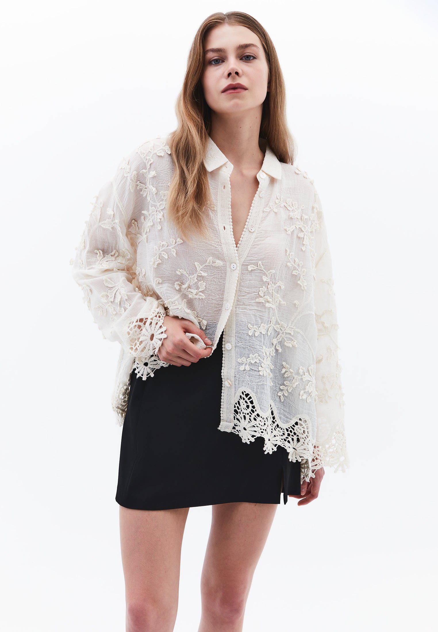 Cotton Shirt - SILVER BIRCH
