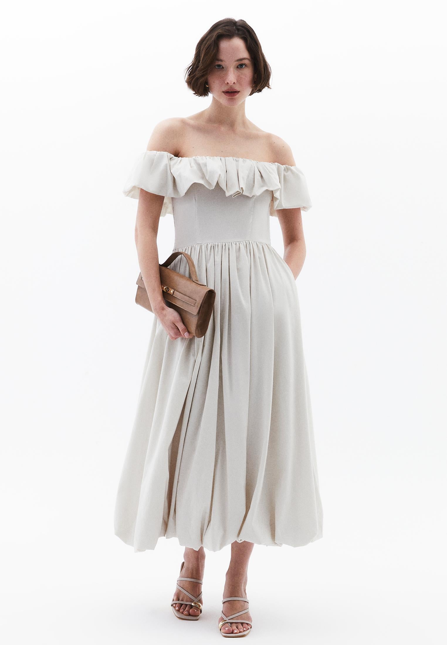 Balloon Dress - SILVER BIRCH