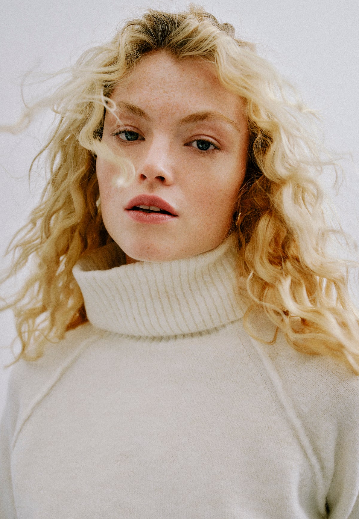 Turtleneck Raglan Sleeve Ribbed Knitwear - SILVER BIRCH