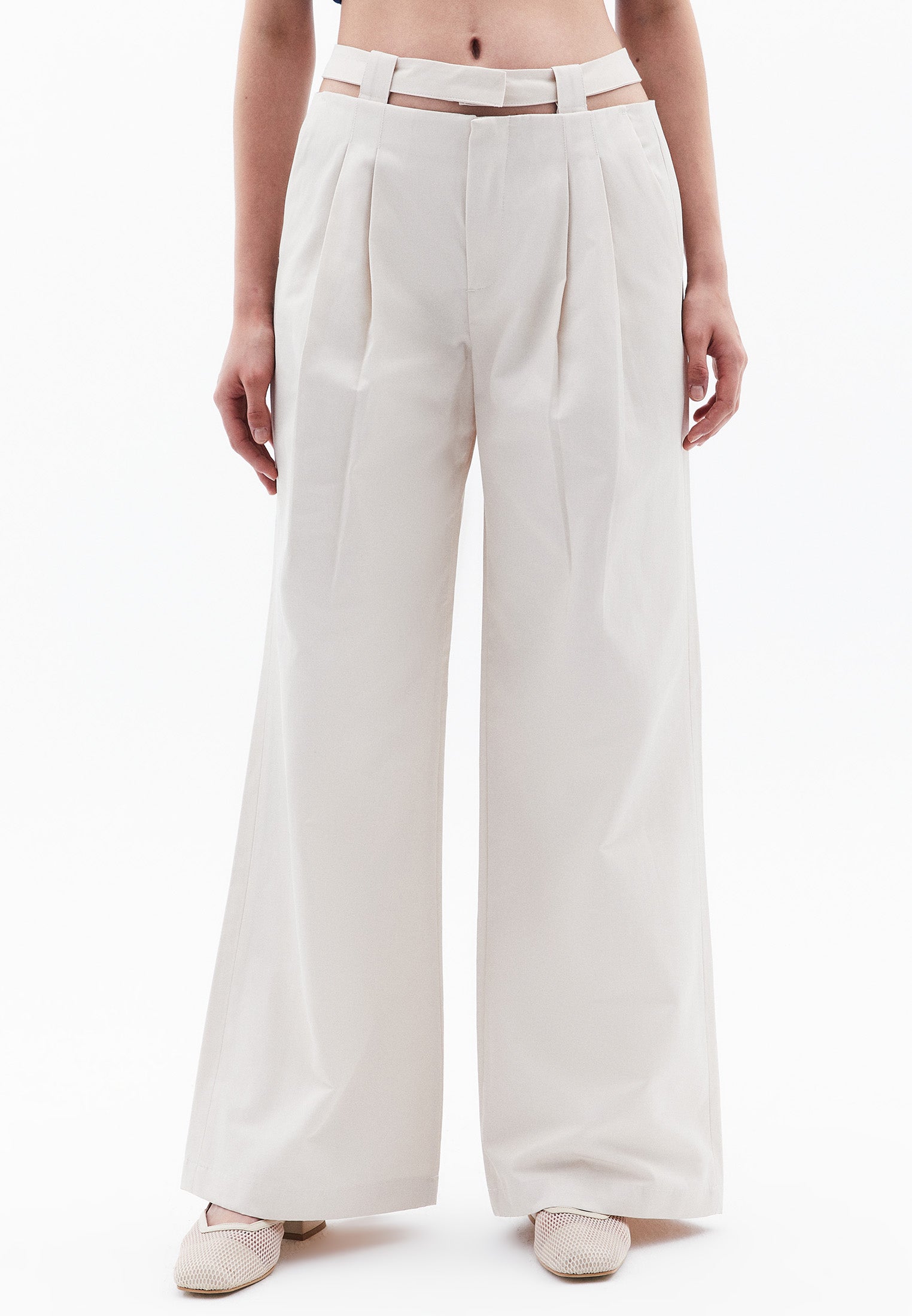 Wide Leg Pants - SILVER BIRCH
