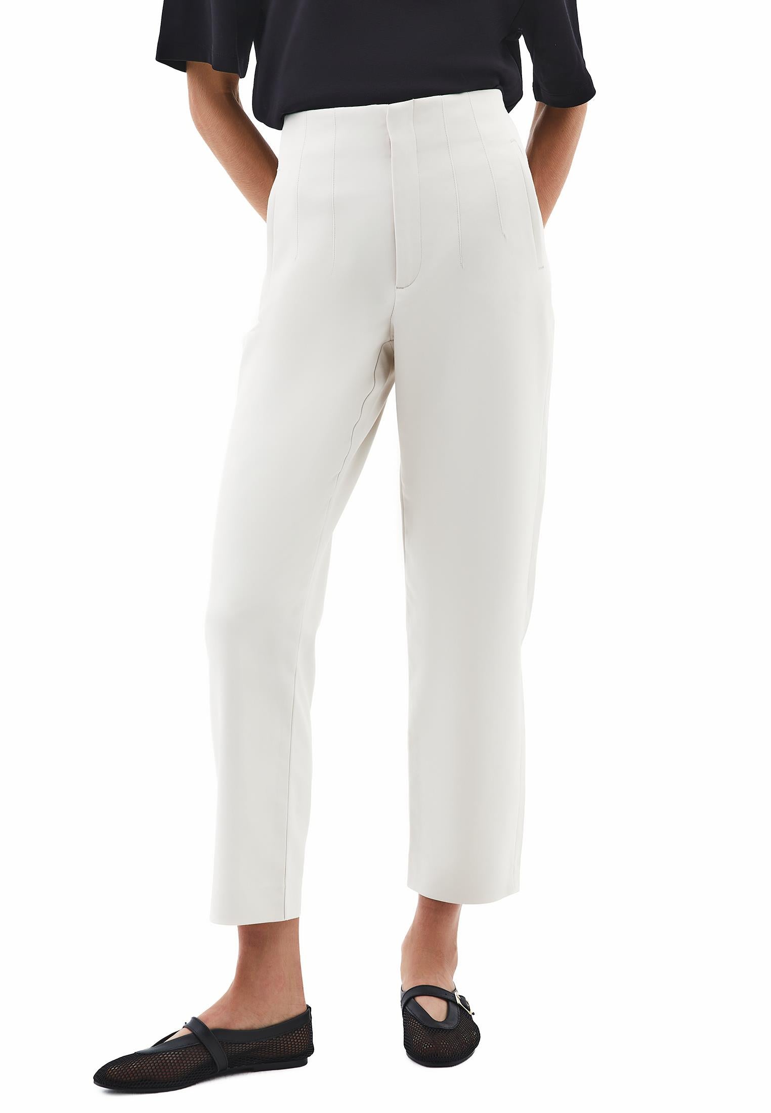 Ultra High Waist Carrot Pants - SILVER BIRCH