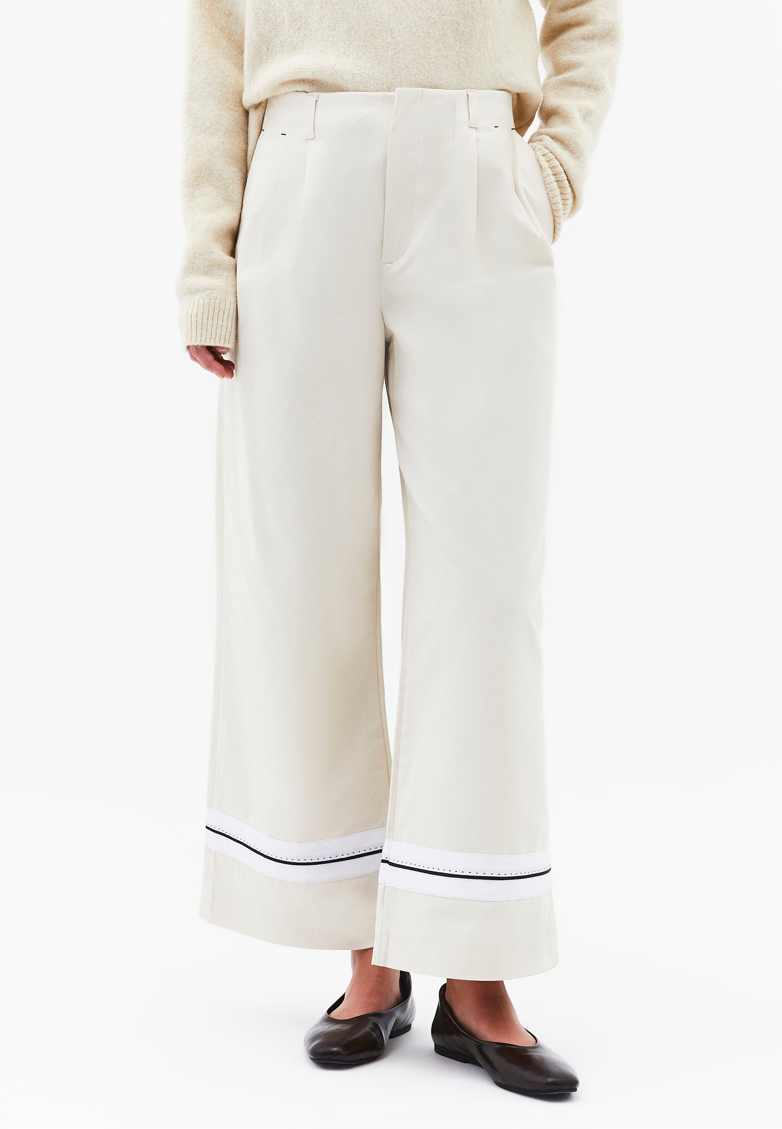 High Waist Straight Pants - SILVER BIRCH
