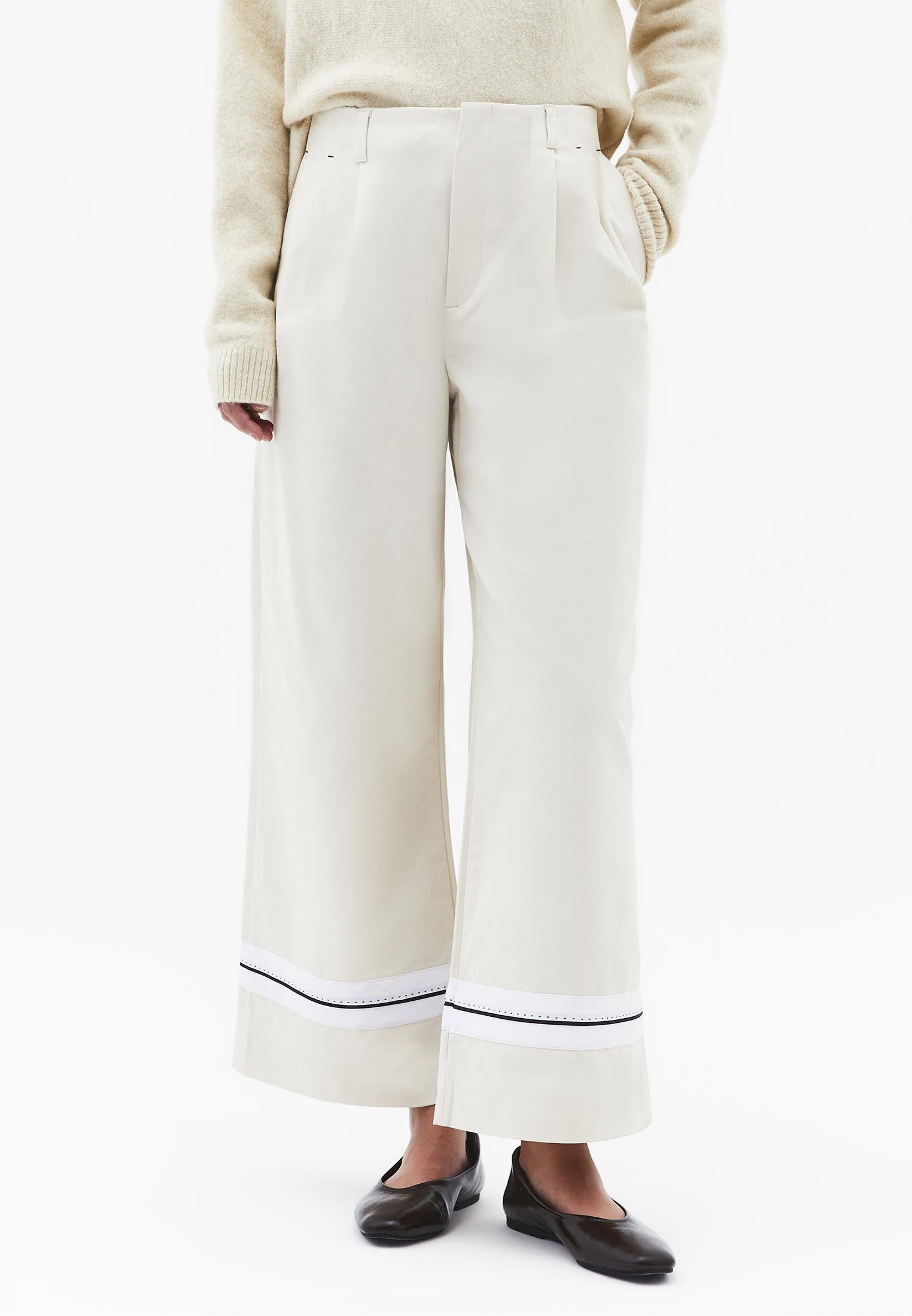 High Waist Straight Pants - SILVER BIRCH