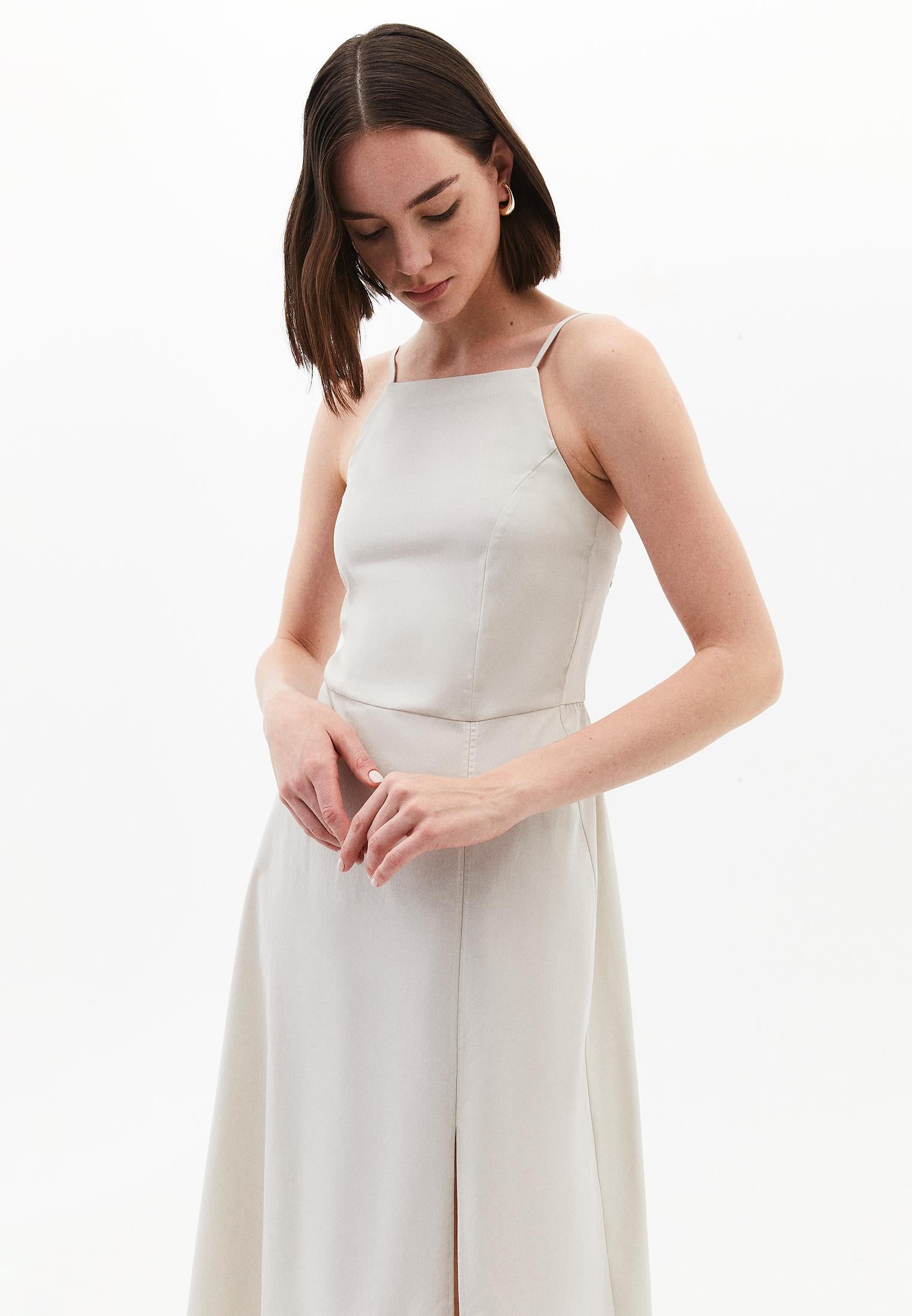 Strappy Halter Neck Long Dress - SILVER BIRCH