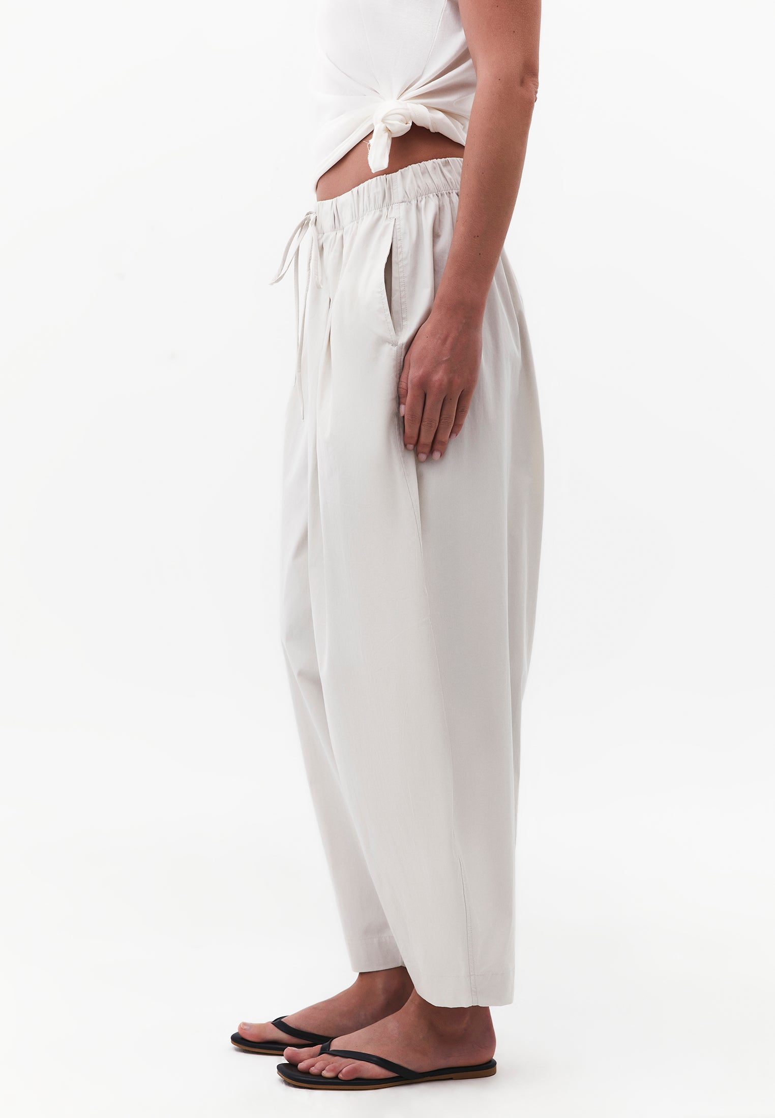 Ultra High Waist Carrot Pants - SILVER BIRCH