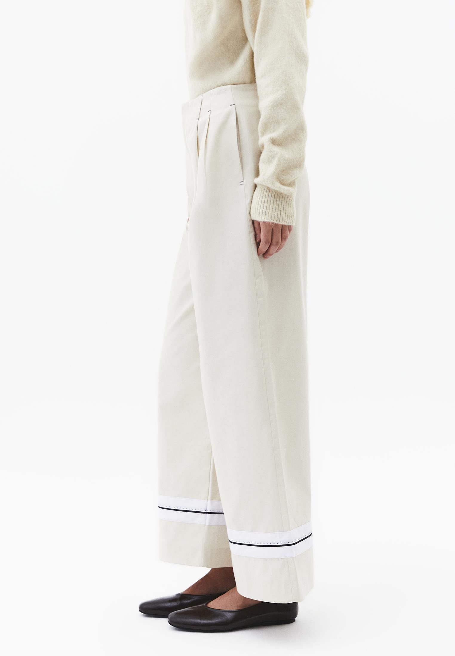 High Waist Straight Pants - SILVER BIRCH