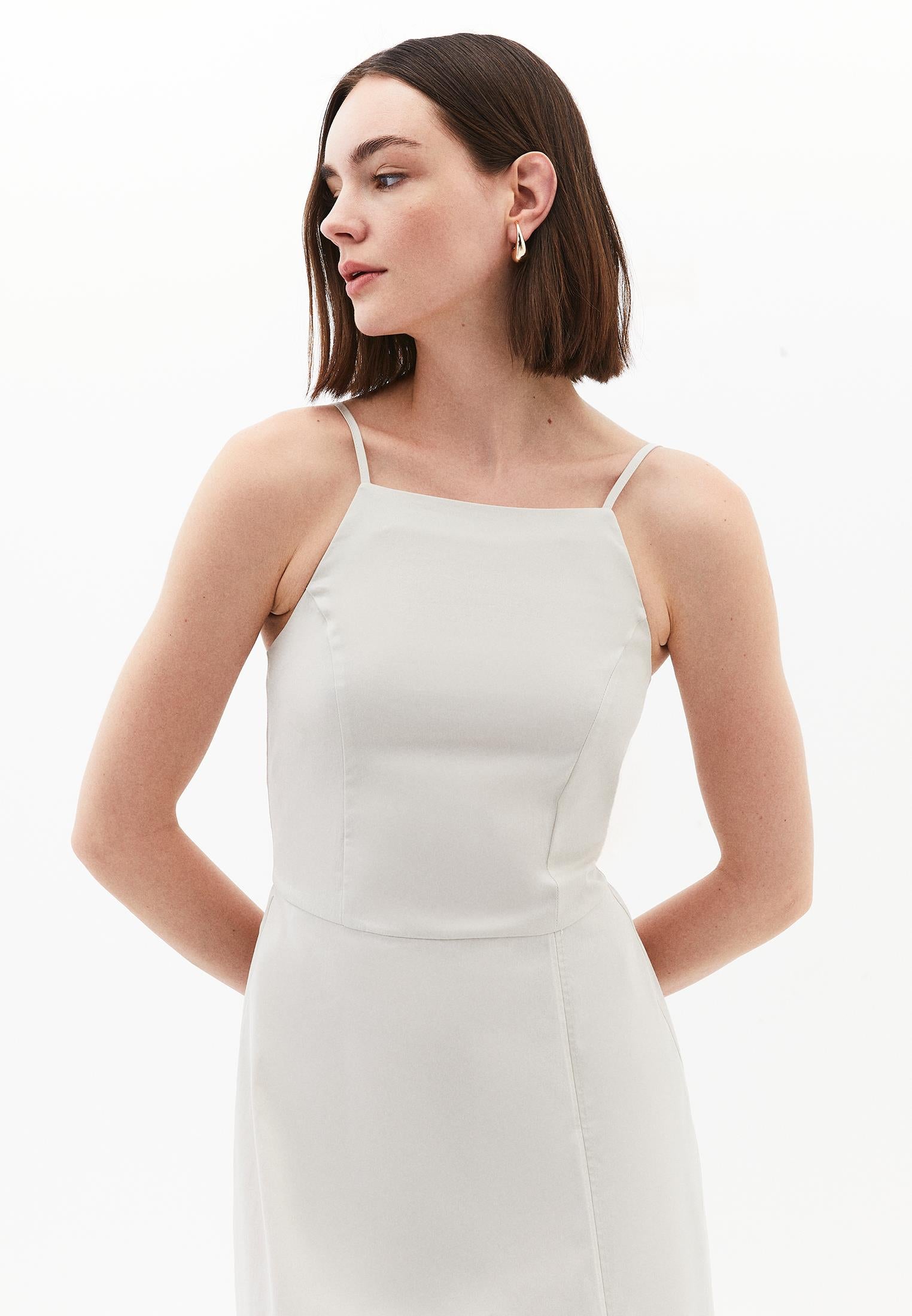 Strappy Halter Neck Long Dress - SILVER BIRCH