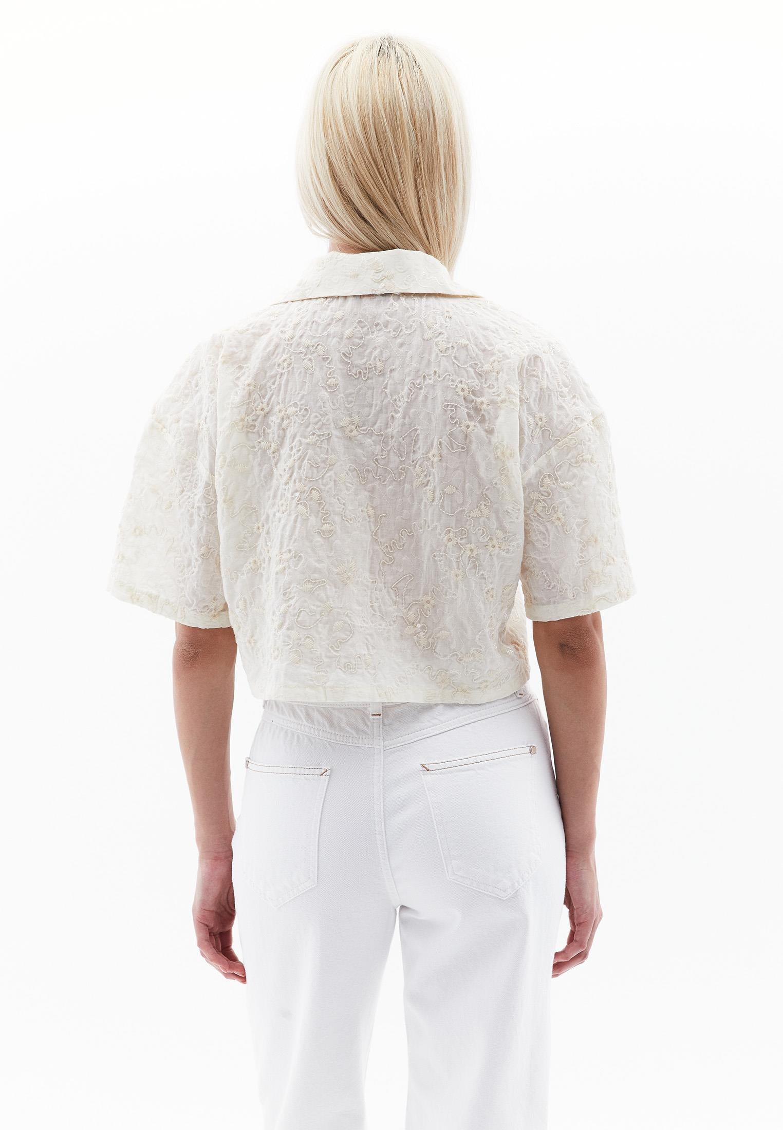 Short Sleeve Buttoned Shirt - SILVER BIRCH