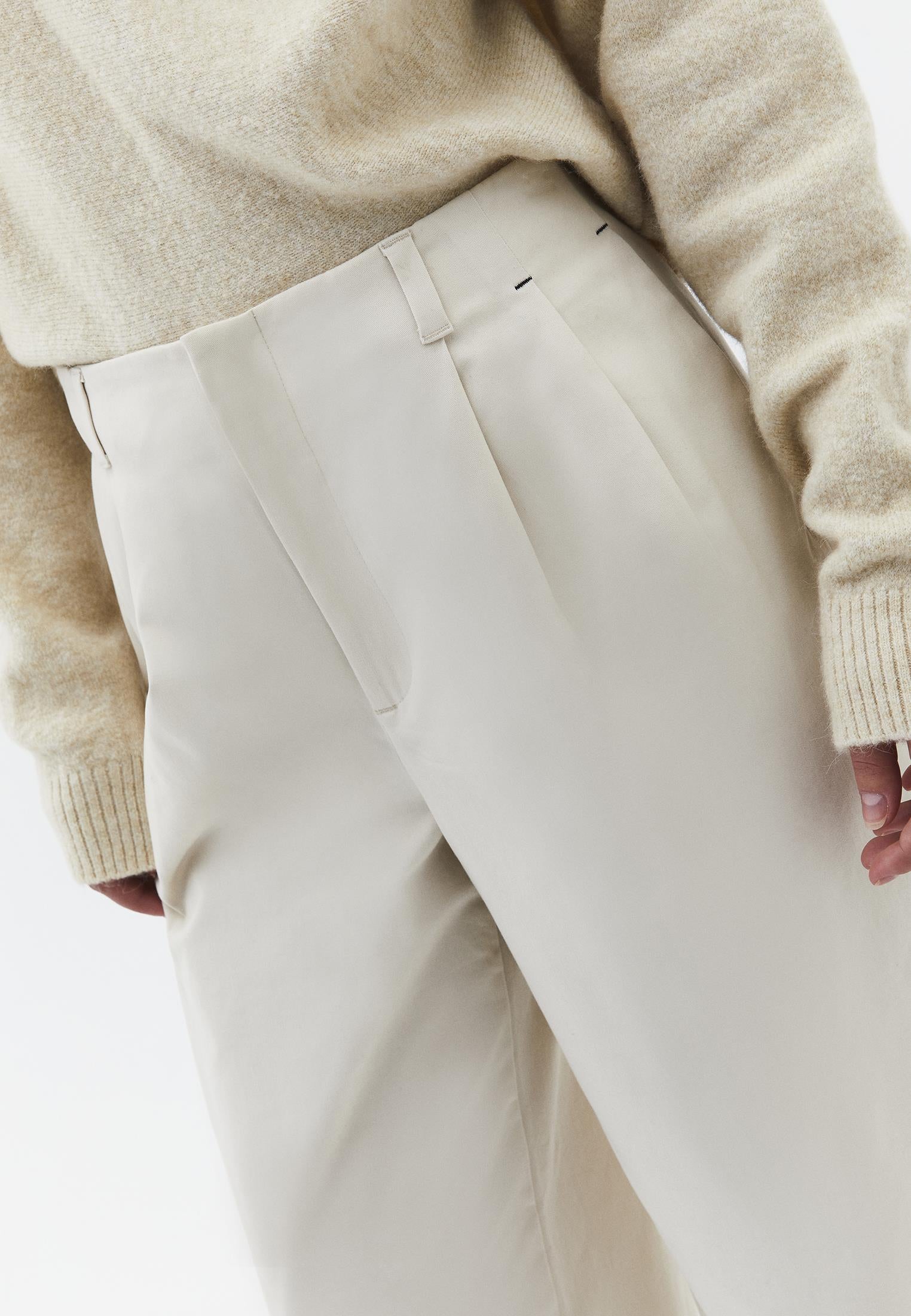 High Waist Straight Pants - SILVER BIRCH
