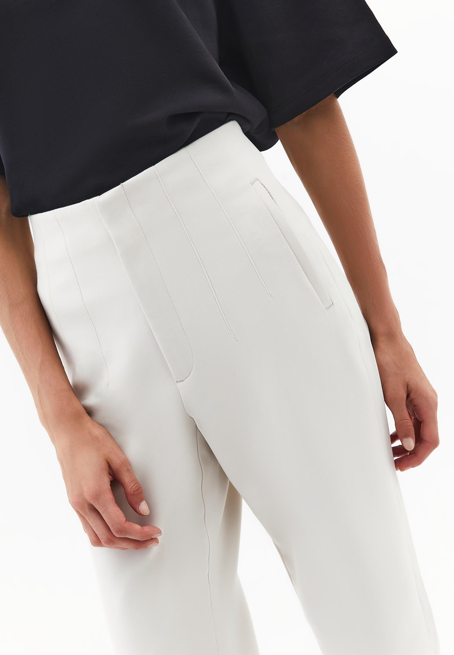 Carrot Cut Ultra High Waist Standard Pants - SILVER BIRCH