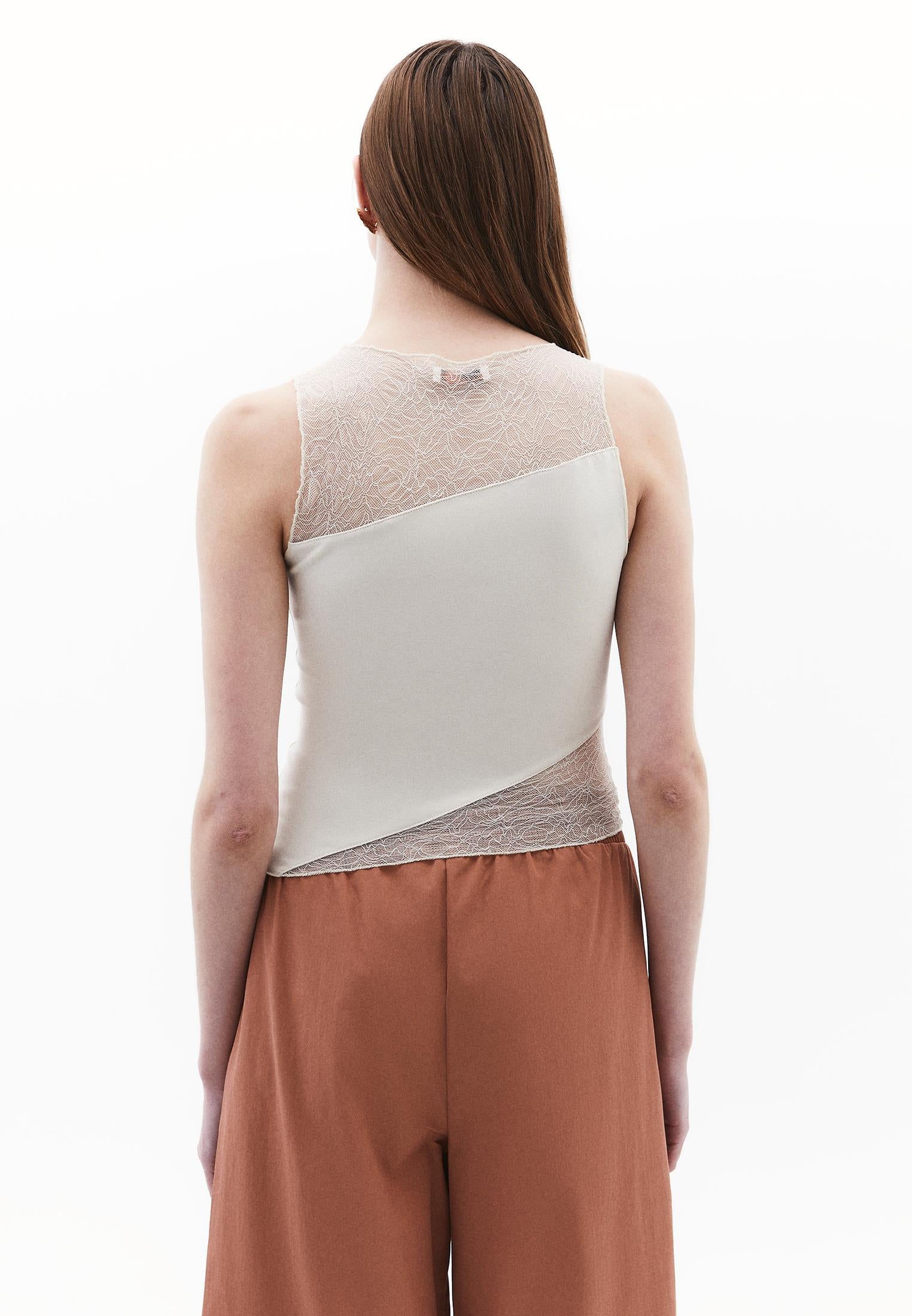 Boat Neck Bodycon Standard Tank Top - SILVER BIRCH