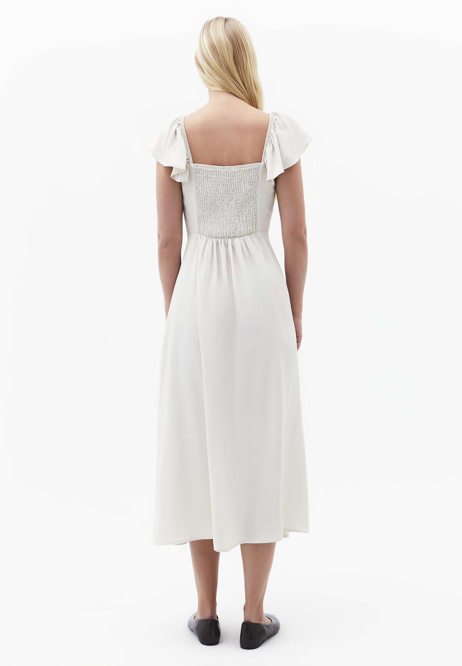 Sweetheart Neckline Midi Dress - SILVER BIRCH