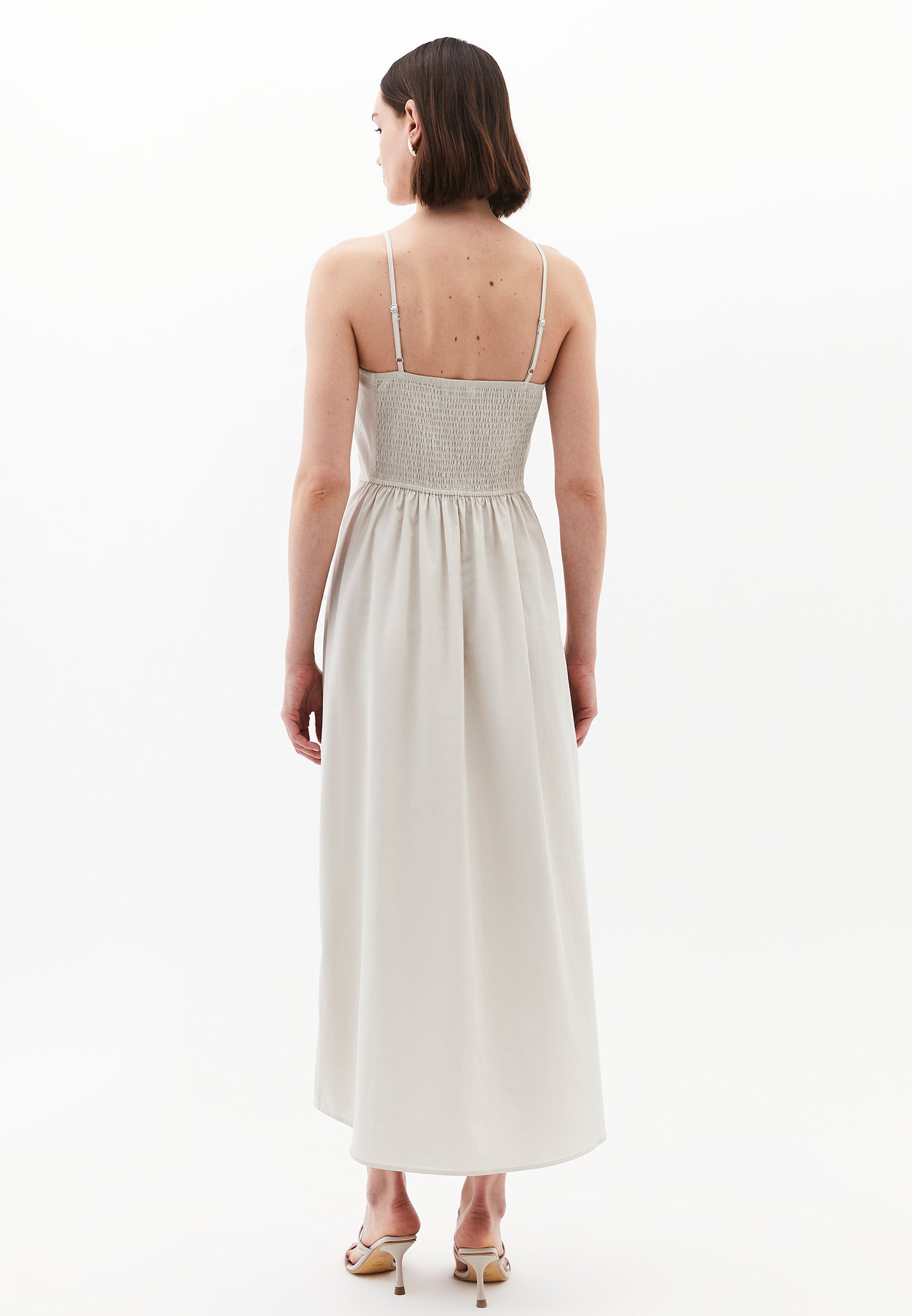 Strappy Halter Neck Long Dress - SILVER BIRCH