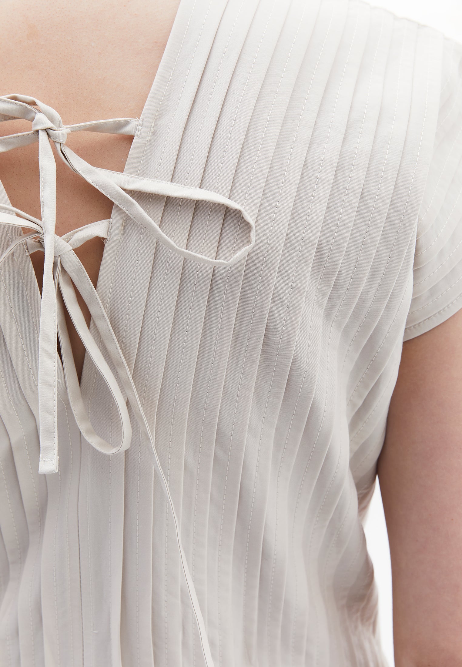 Flared V-Neck Long Dress - SILVER BIRCH
