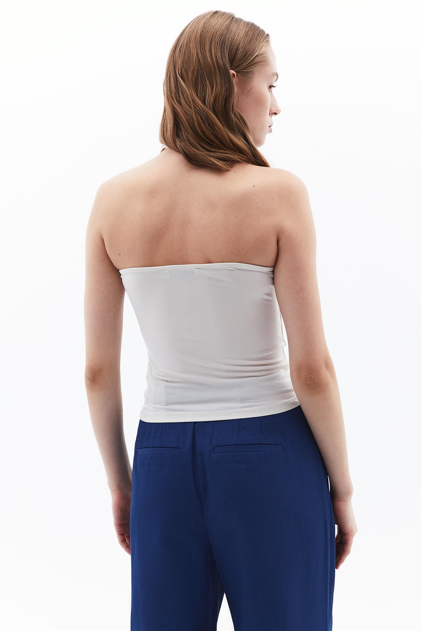 Asymmetric Balloon Sleeve Tank Top - SILVER BIRCH