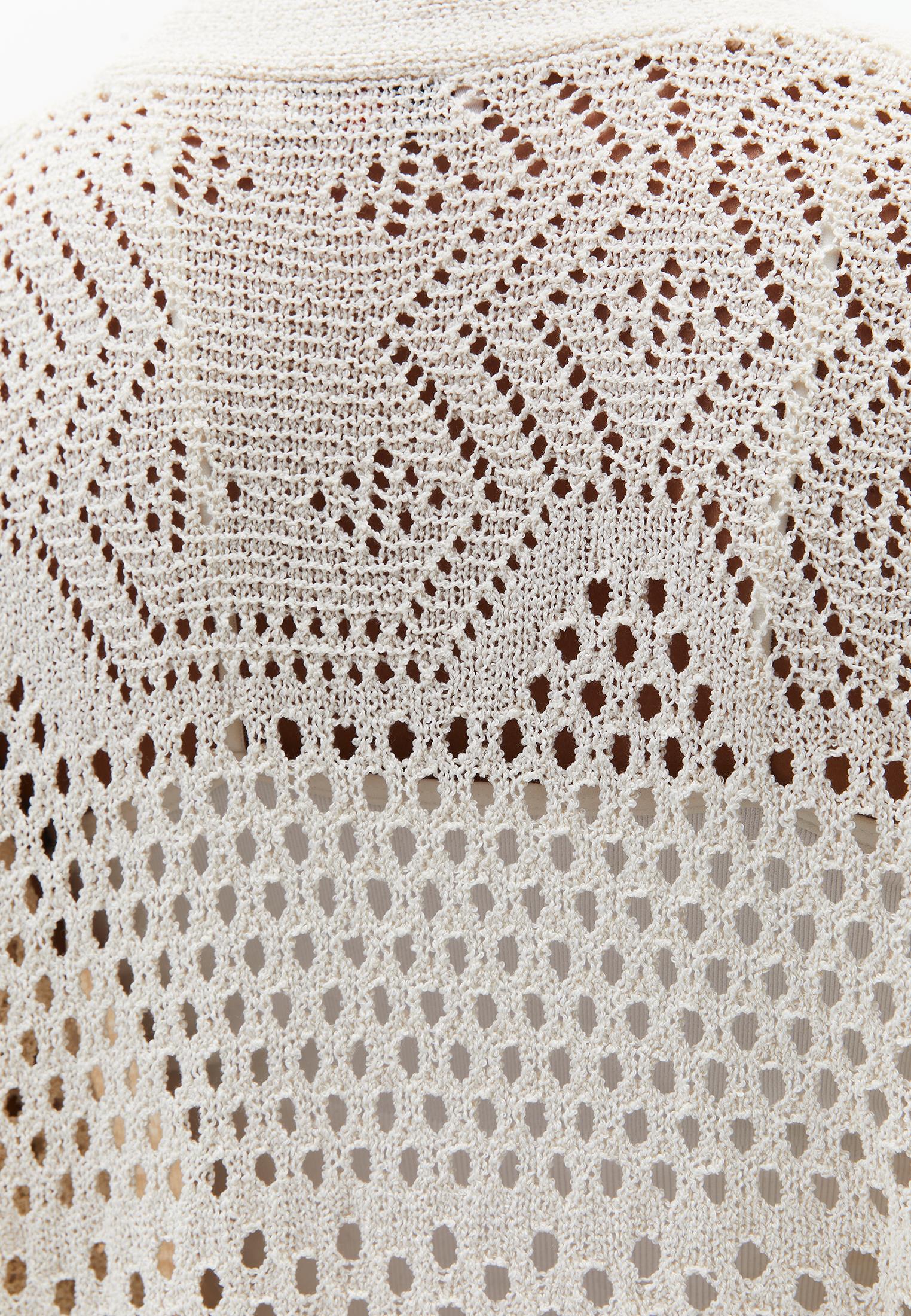 Midi Cardigan With Ajour Details - SILVER BIRCH