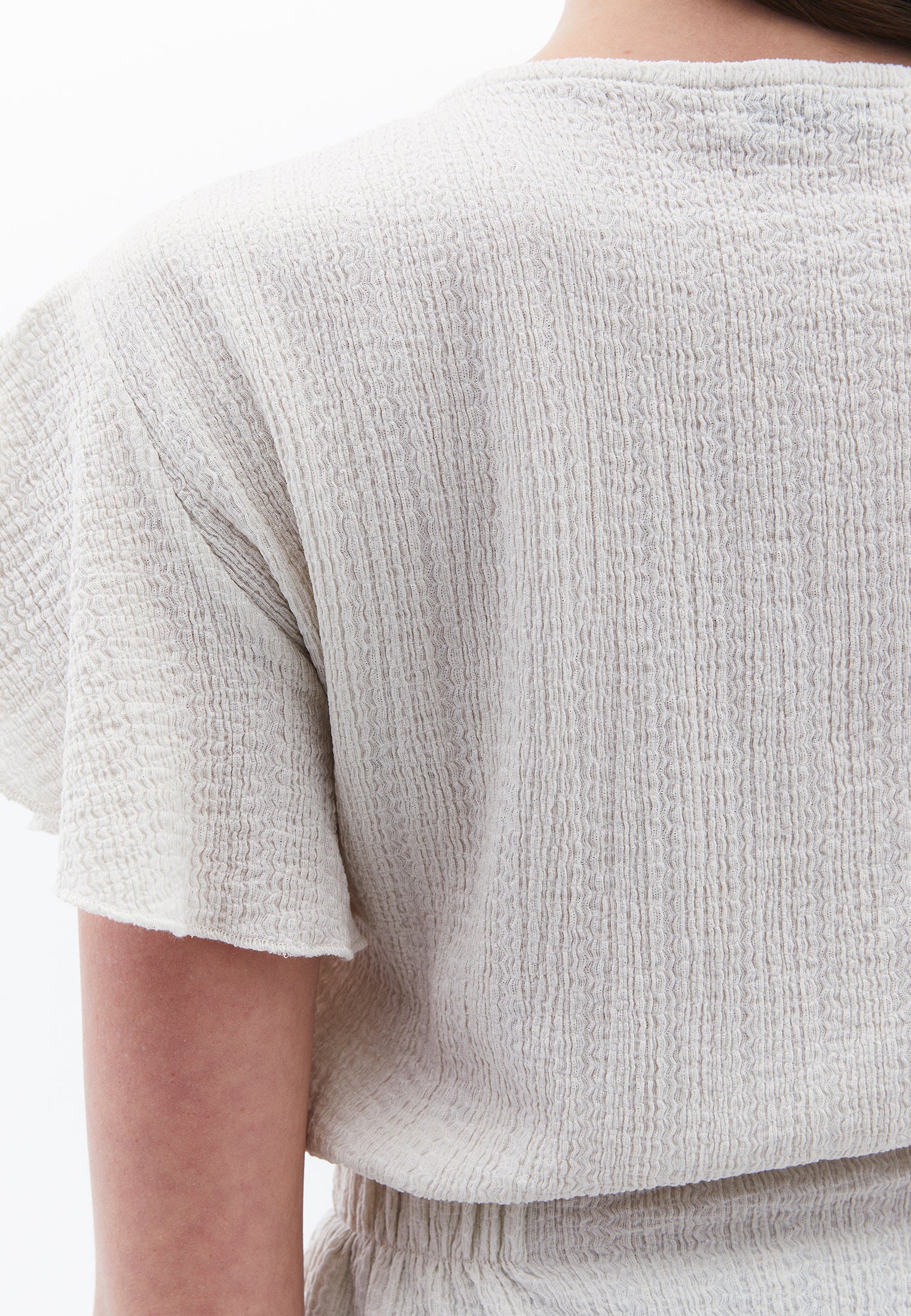 Butterfly Sleeve Standard Blouse - SILVER BIRCH