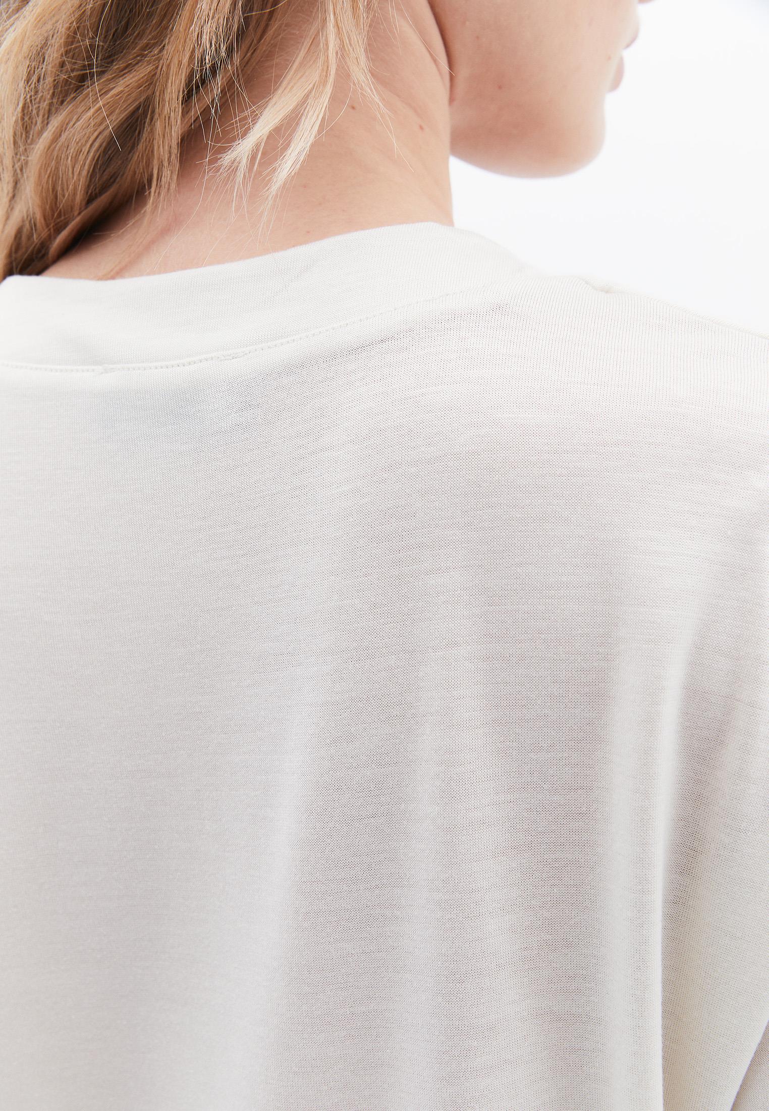 V Neck Oversize Short Sleeve T-Shirt - SILVER BIRCH
