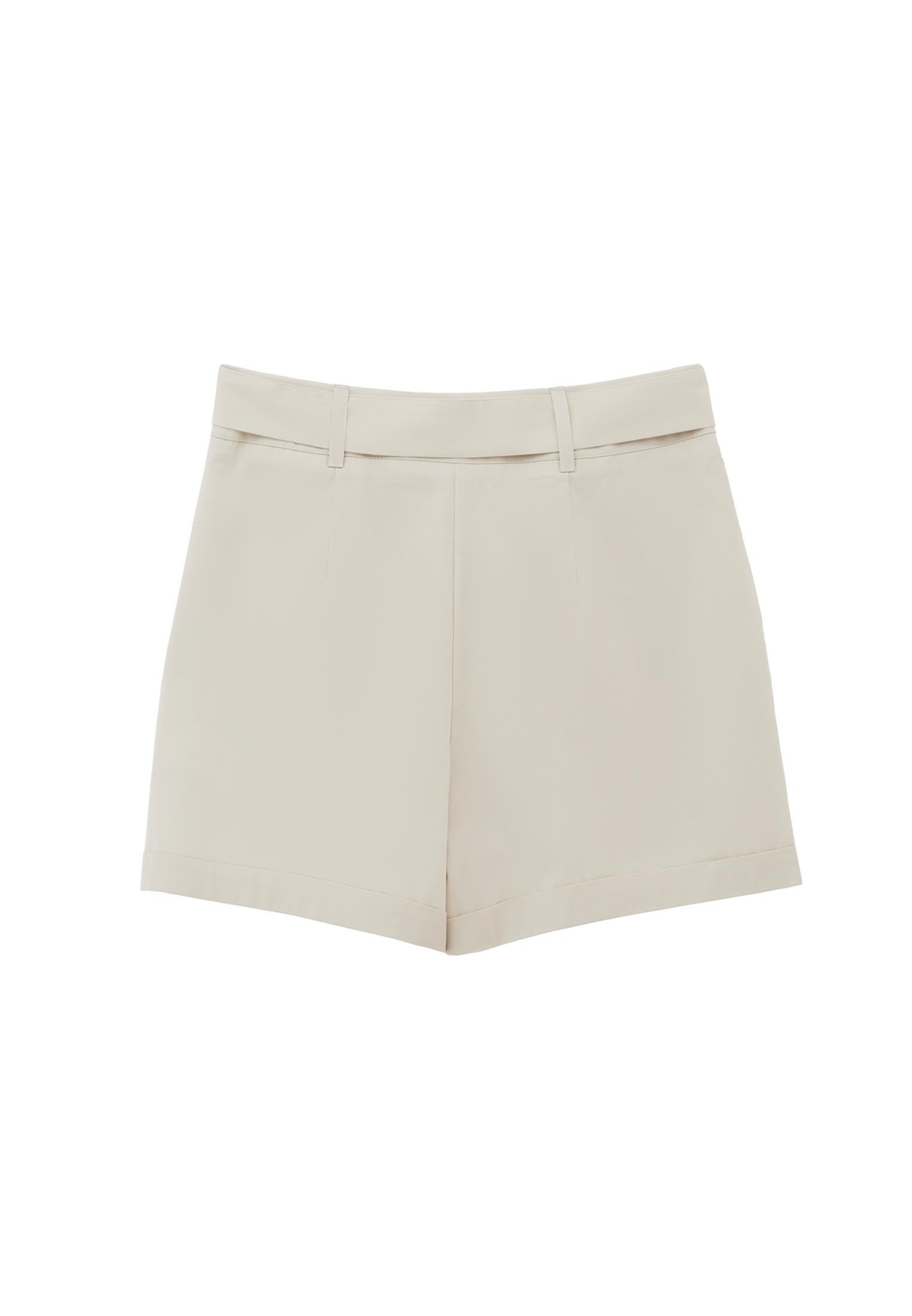 Ultra High Waist Buckled Short Shorts - SILVER BIRCH