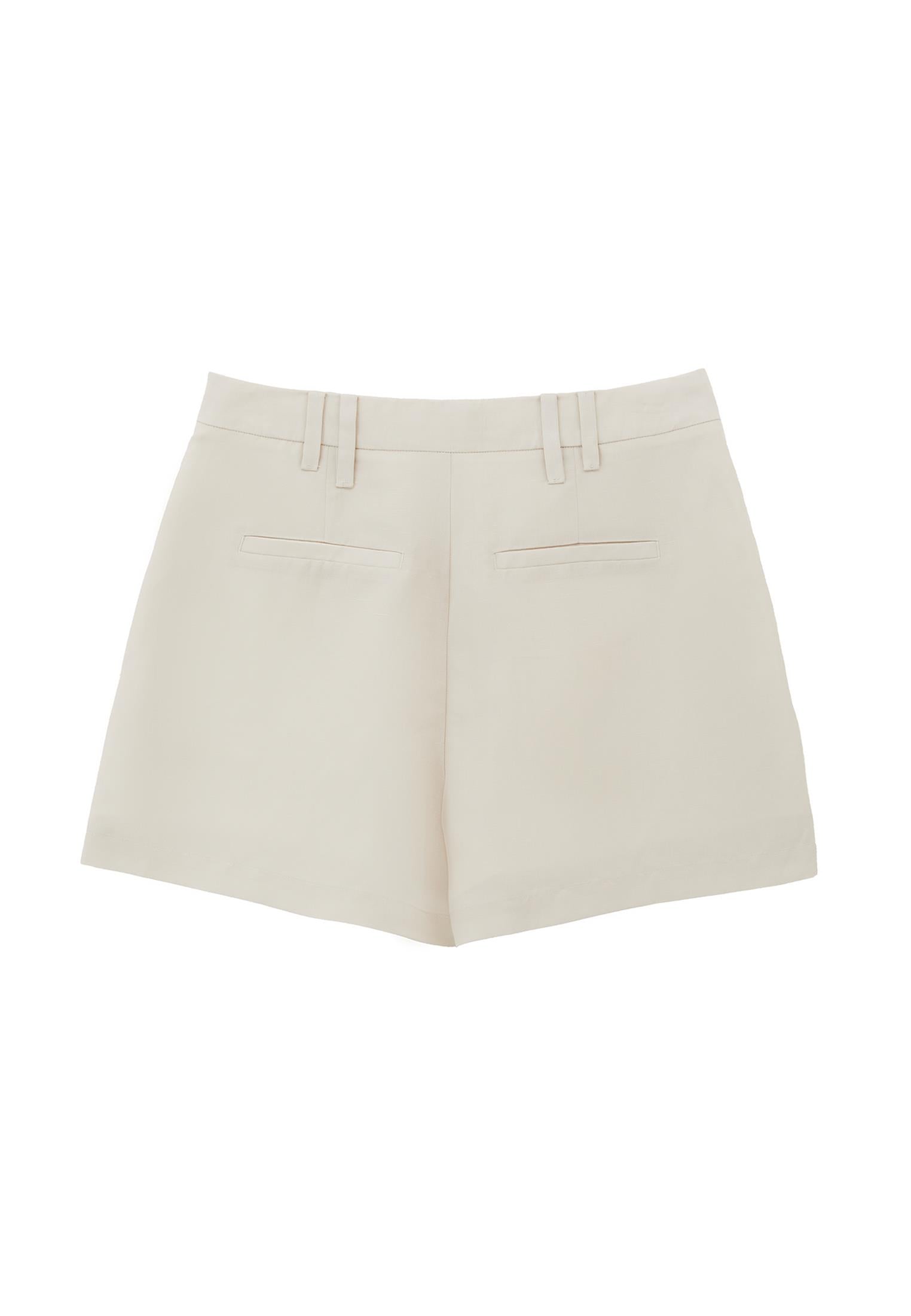 High Waist Short With Belt Detail - SILVER BIRCH