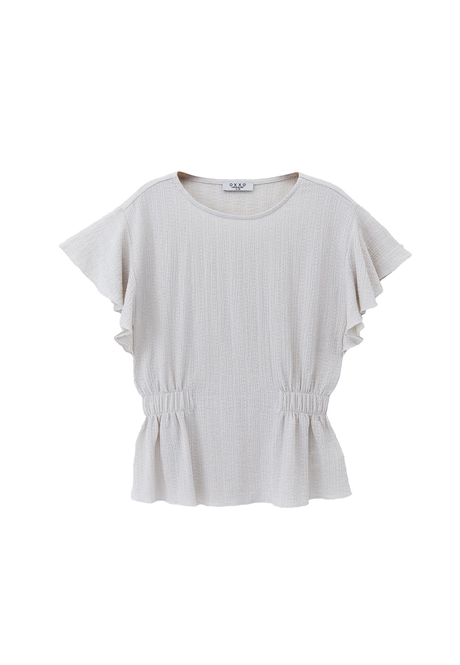 Butterfly Sleeve Standard Blouse - SILVER BIRCH