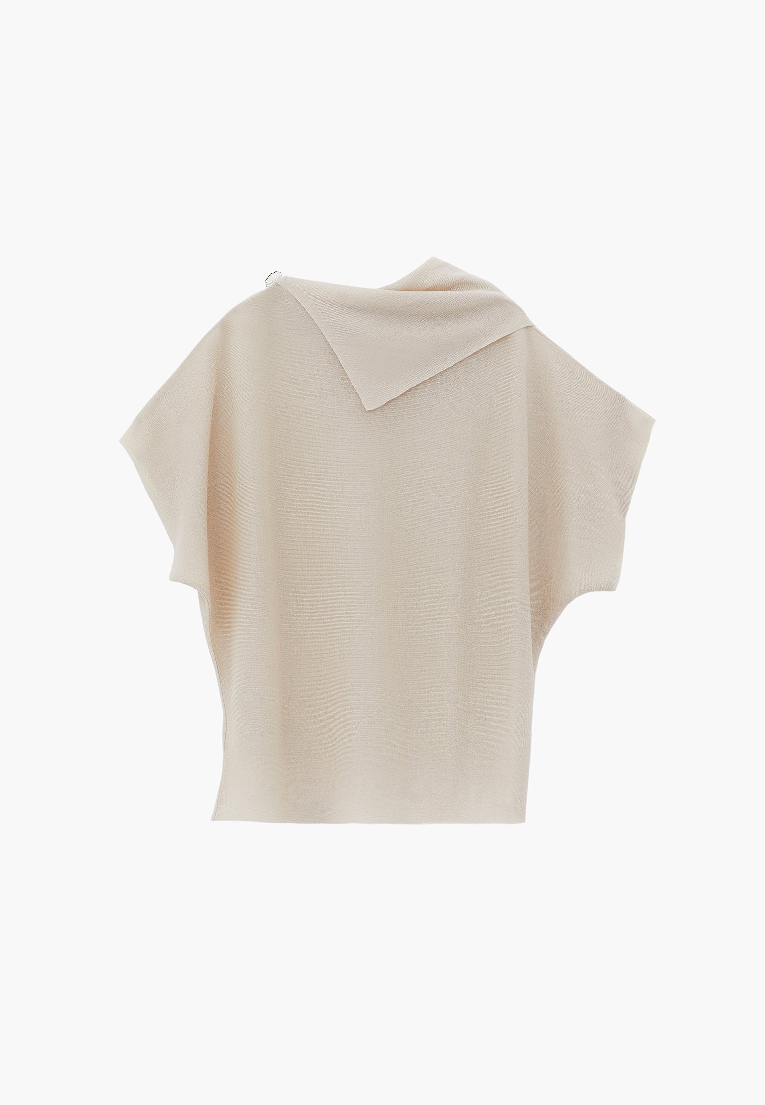 High Neck Sleeveless Oversize Tunic Blouse - SILVER BIRCH