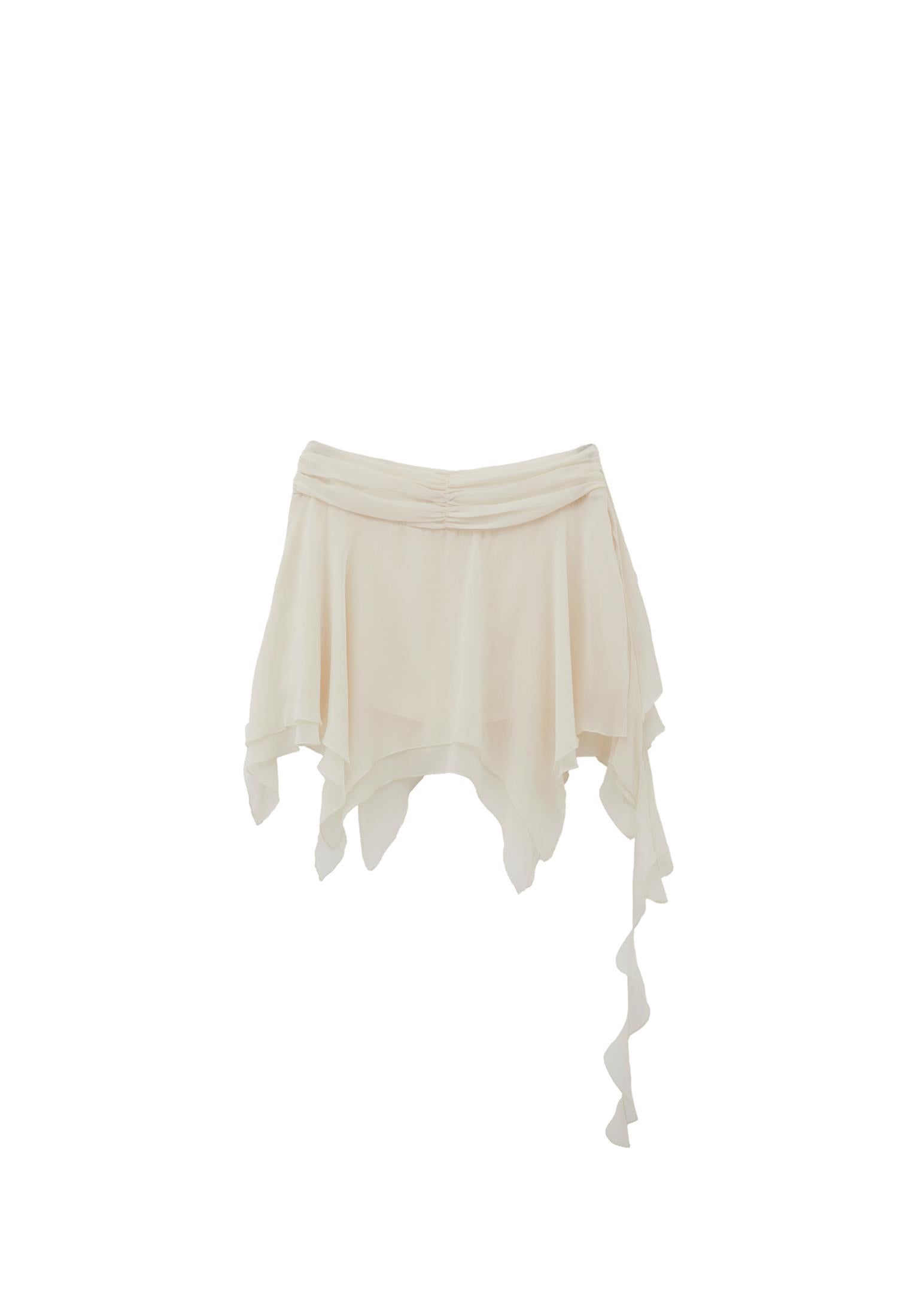 Asymmetric Flared Skirt - SILVER BIRCH