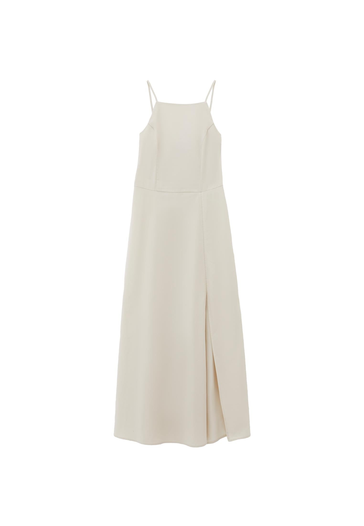 Strappy Halter Neck Long Dress - SILVER BIRCH