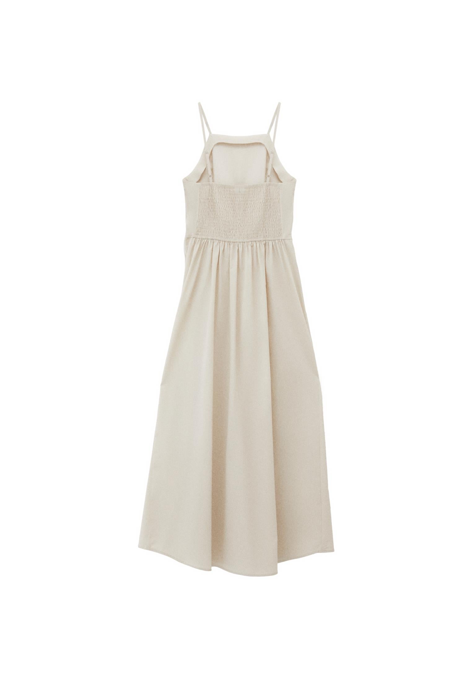 Strappy Halter Neck Long Dress - SILVER BIRCH