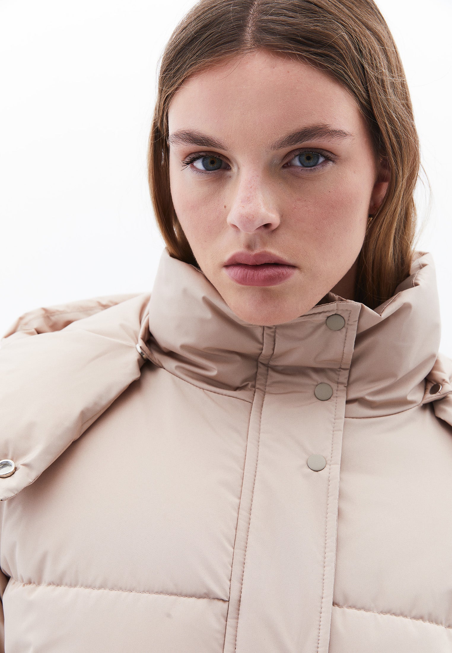 Midi Length Hooded Coat - SIMPLY TAUPE